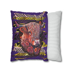 Highland Cow -Spun Polyester Square Pillow Case