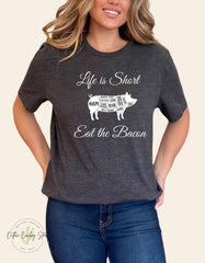 Bacon Lovers | Farmers Market Tshirt | Support Local Farmers|  Farming Shirt Unisex Heavy Cotton Tee