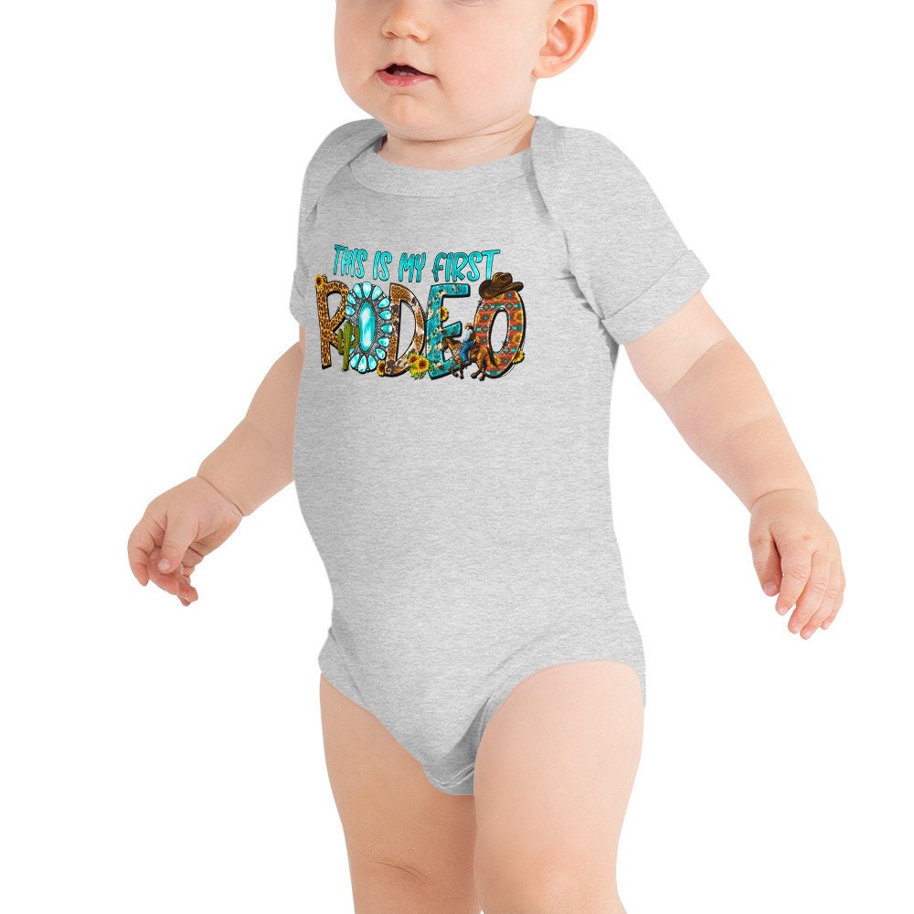 Baby short sleeve one piece First rodeo