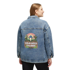 Retro Wild West Saloon Women's Denim Jacket, Cowgirl Western Jean Coat, Vintage Rodeo Outfit, Cowgirl Style