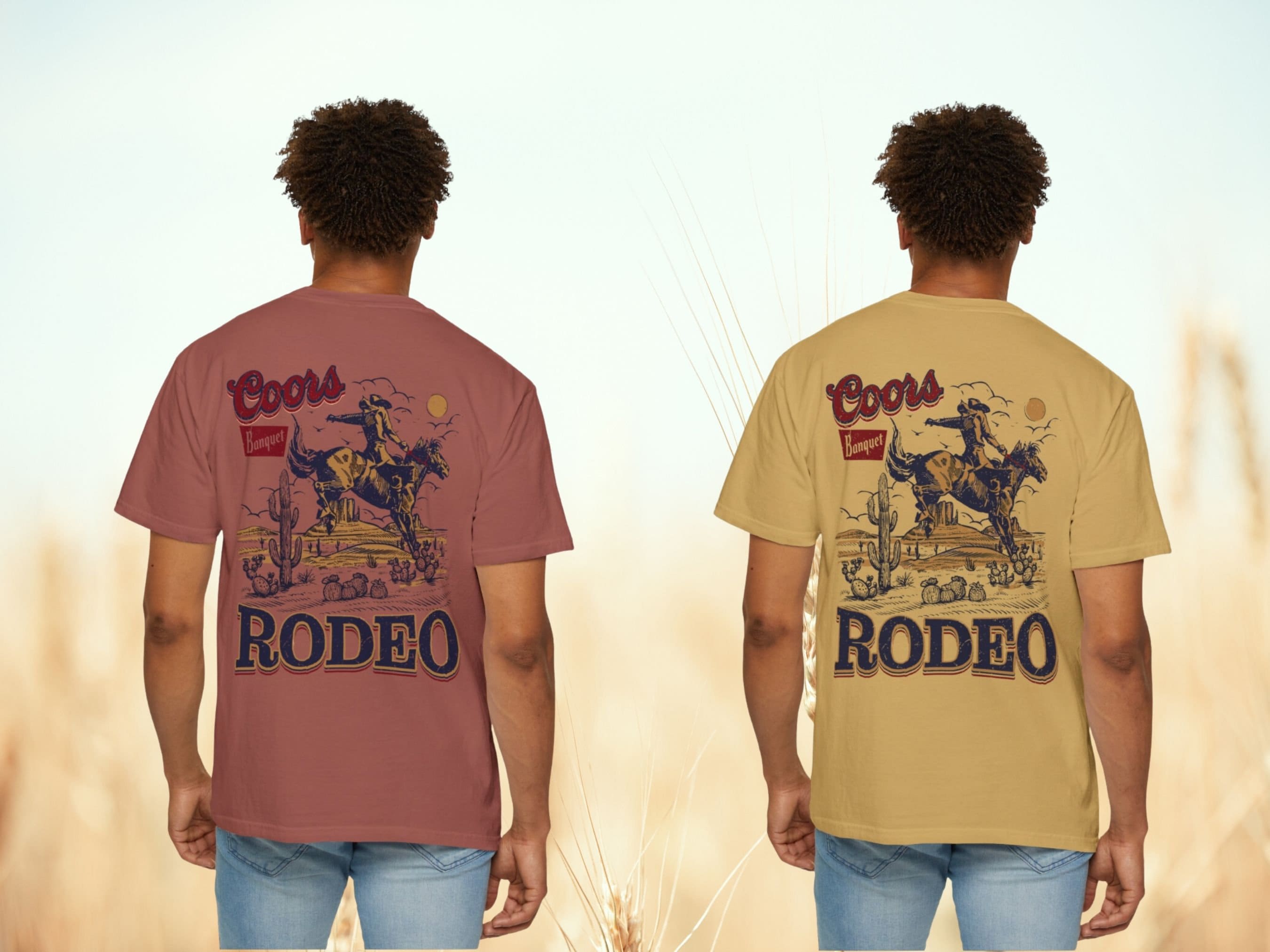 Coors Rodeo Cowboy Vintage T-shirt - Western Style for Men