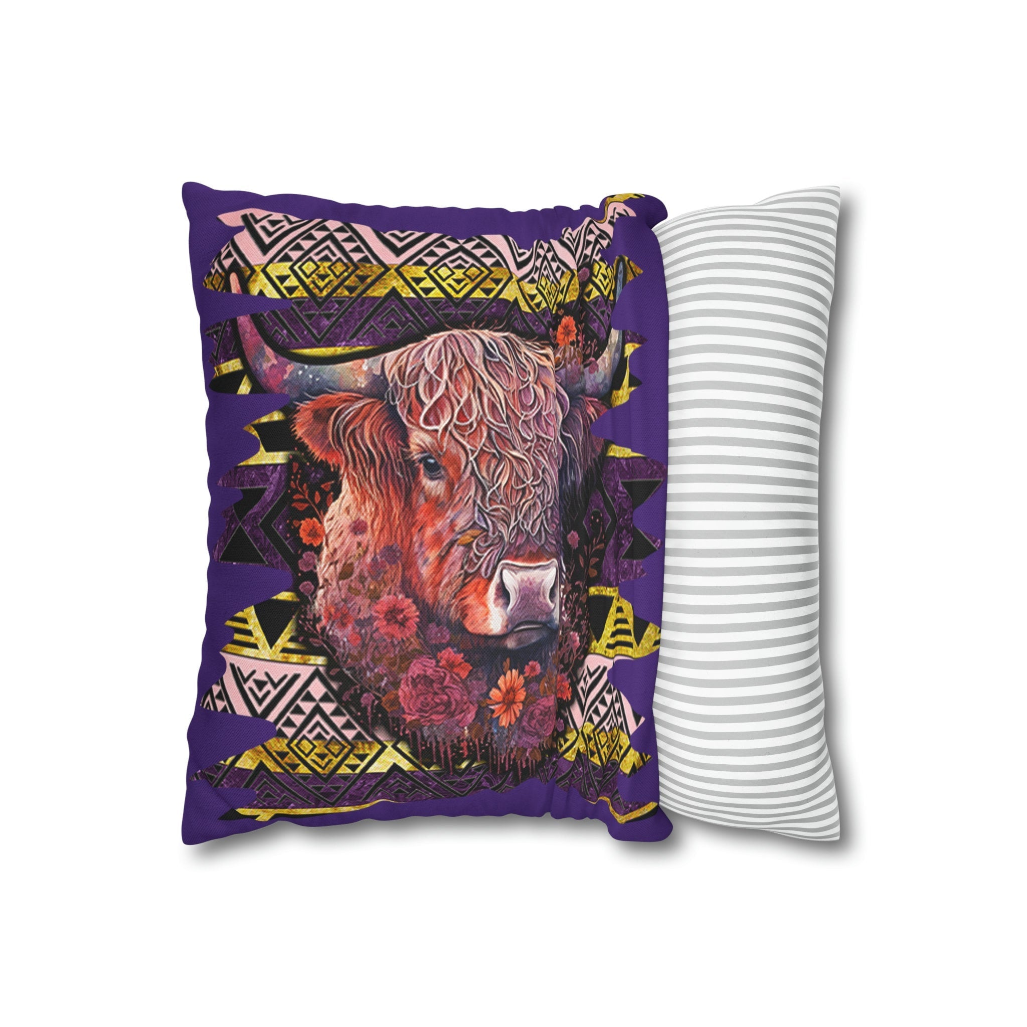 Highland Cow -Spun Polyester Square Pillow Case