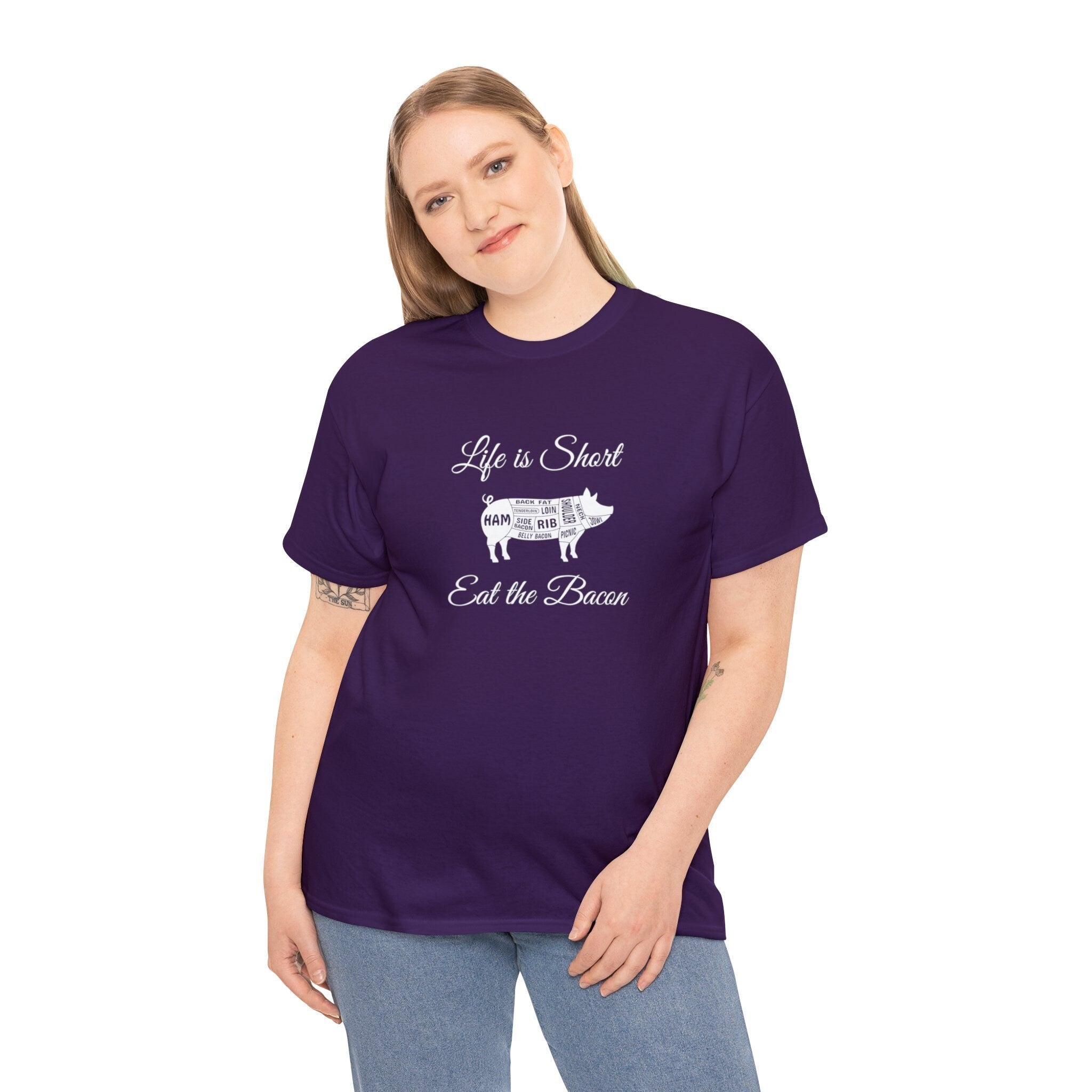 Bacon Lovers | Farmers Market Tshirt | Support Local Farmers|  Farming Shirt Unisex Heavy Cotton Tee