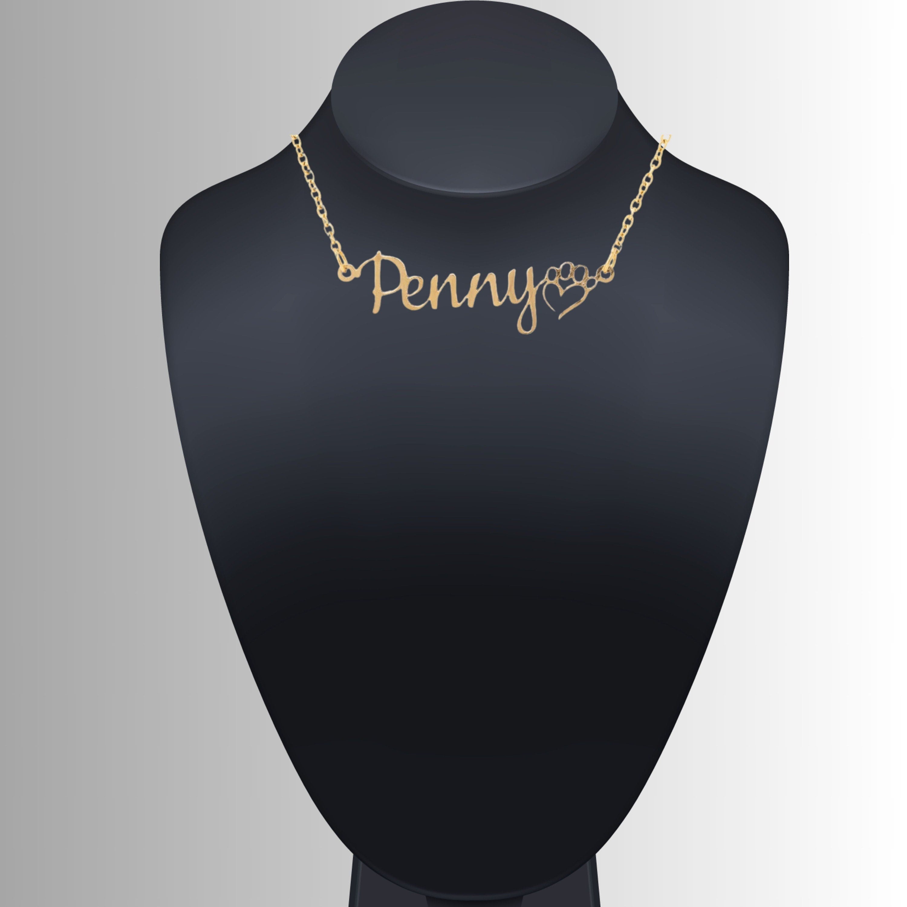 Personalized Dog Mom Name Necklace |  Dog Paw necklace | Pet Name Necklace | Dog Lover Gift