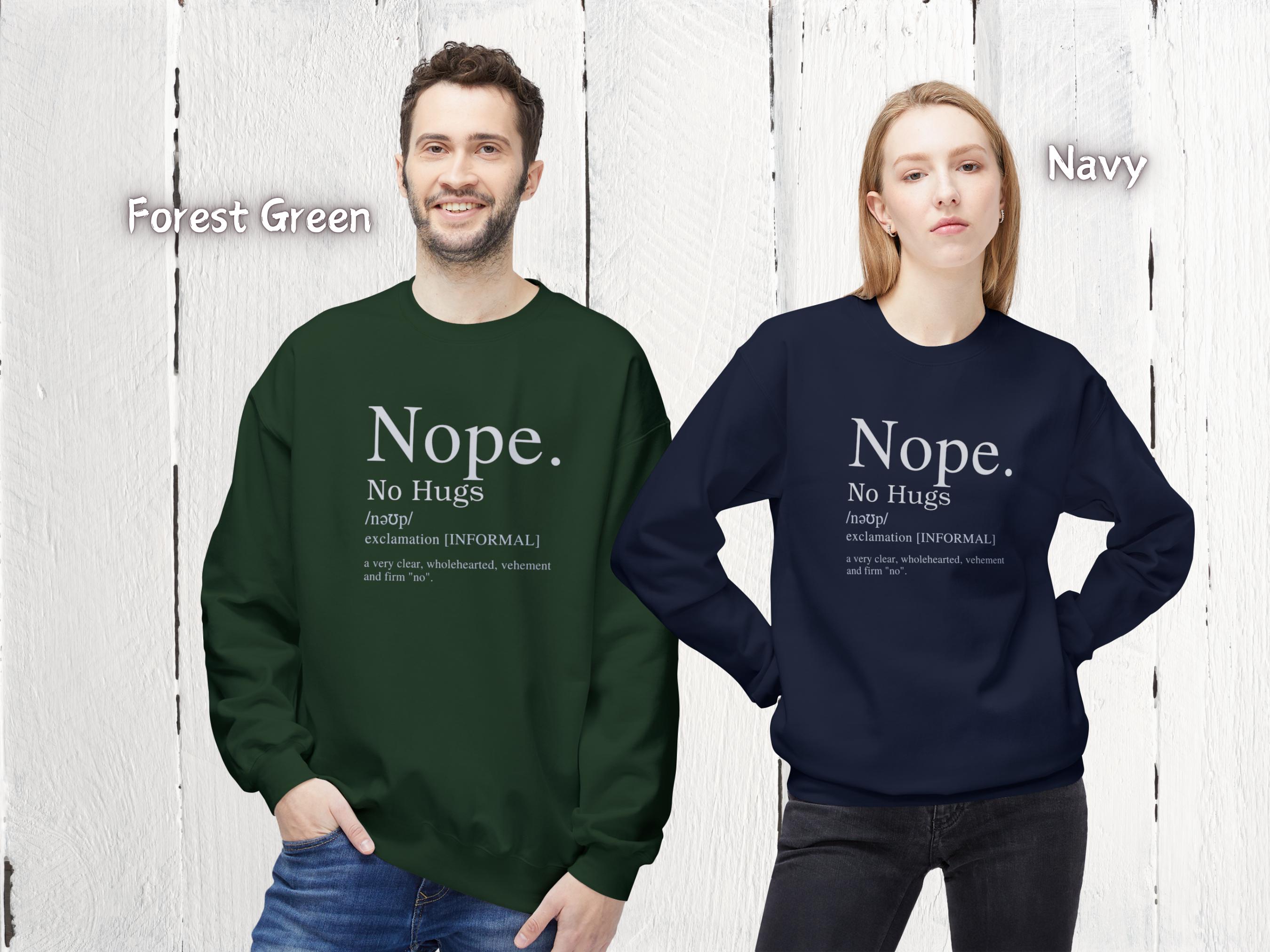 Nope No Hugs Crewneck Fundraiser Shirt for Bone Marrow Transplant Unit at Vancouver General Hospital