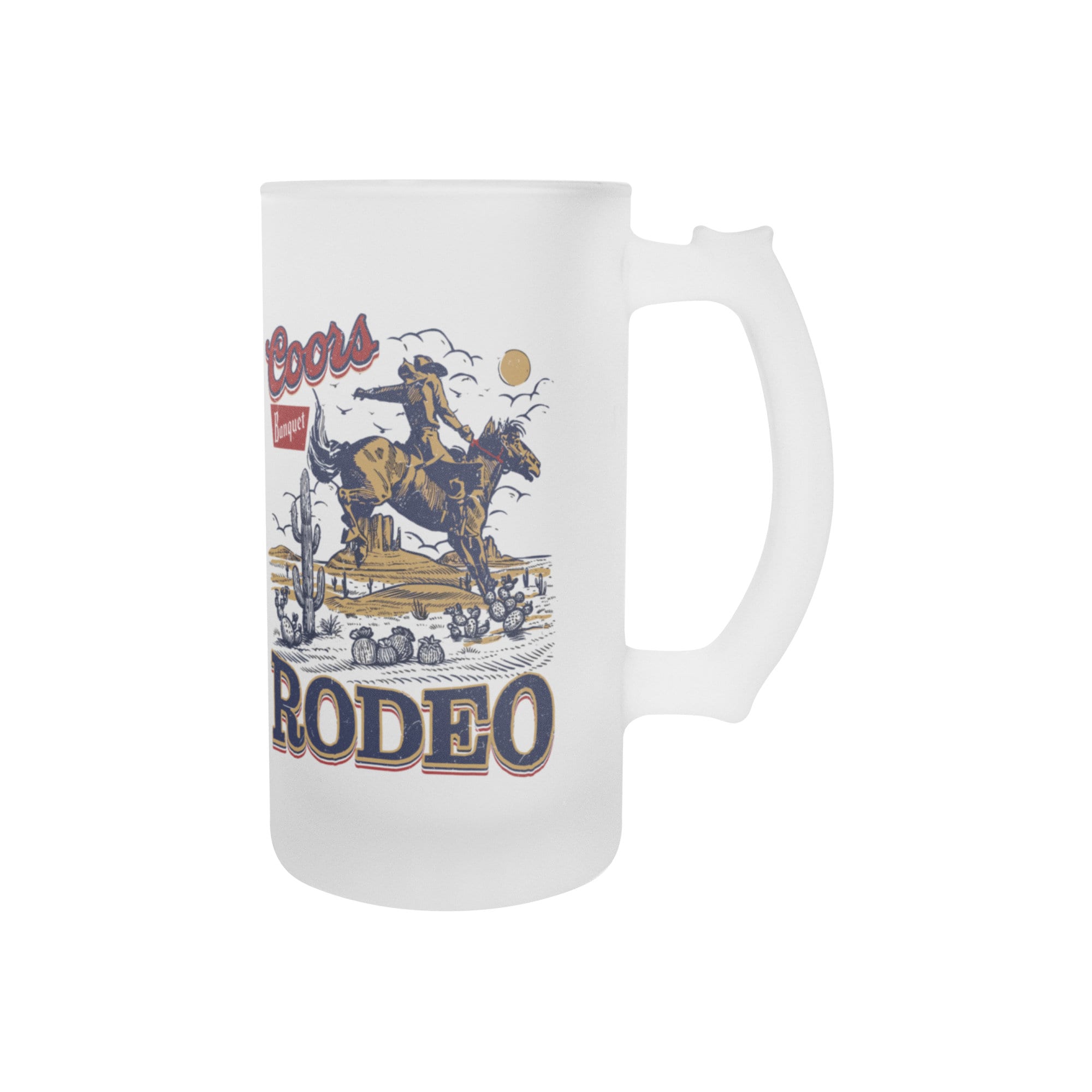 16oz Frosted Beer Stein, Coors Rodeo, Gift for the beer lover