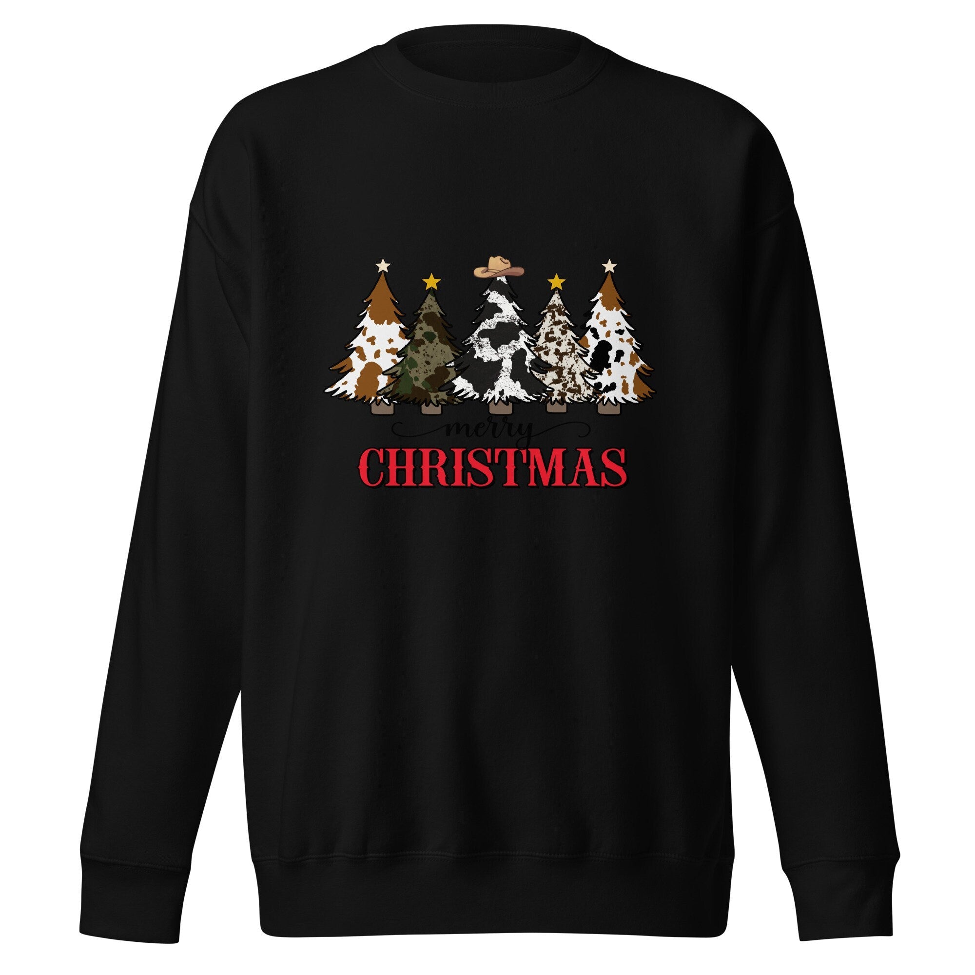 Cowy Christmas Trees -Unisex Premium Sweatshirt