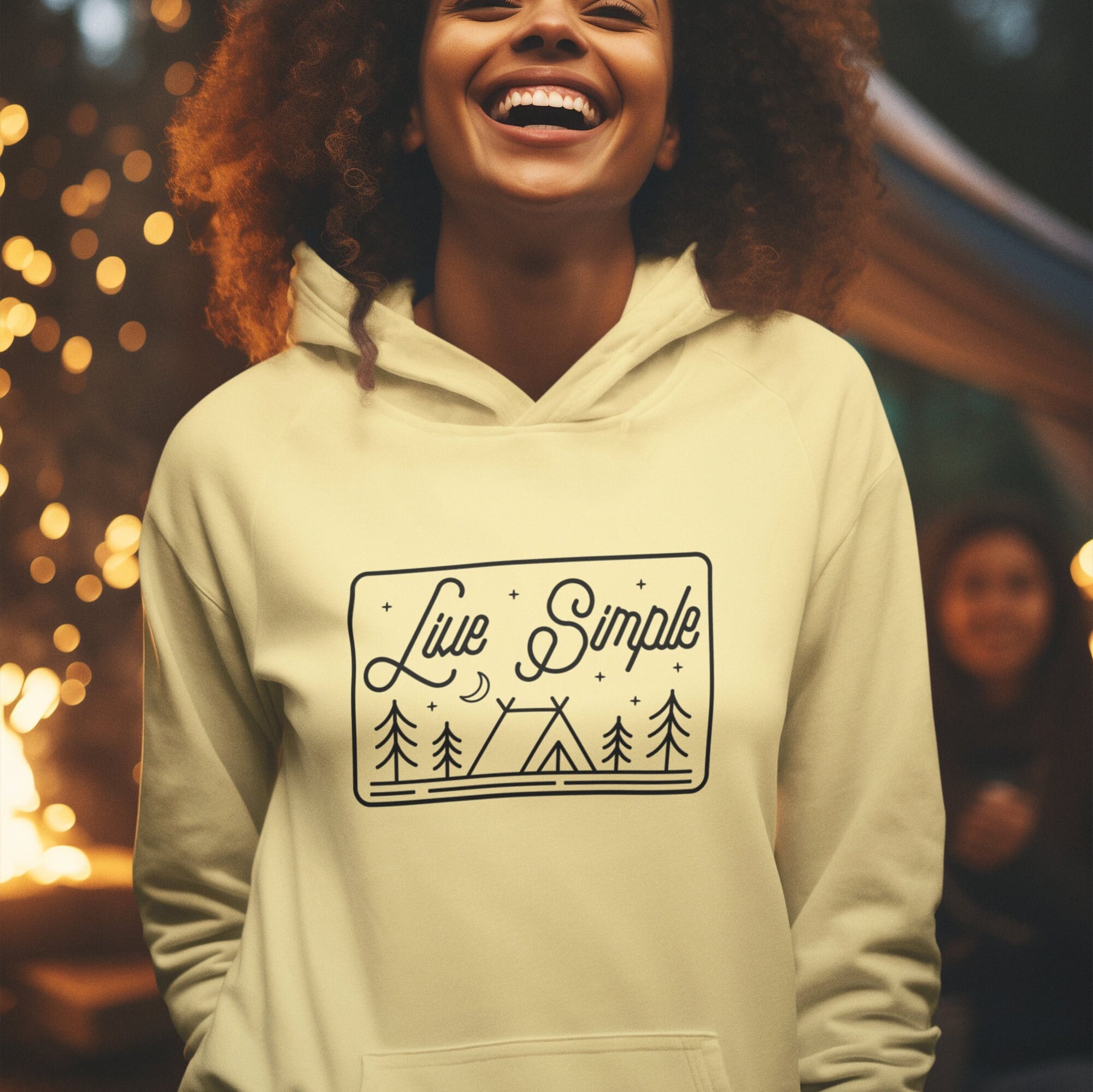 Live Simple Unisex College Hoodie | Camping Hoodie | Outdoorsy Gifts | Cabin Life | Lake Life Hoodie | Men's Hoodie | Women's Hoodie |