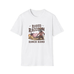 Rodeo Racoon Ranch Hand Unisex T-Shirt, Funny Cowboy Tee, Cute Wild West Shirt, Animal Lover Gift, Western Rodeo Apparel