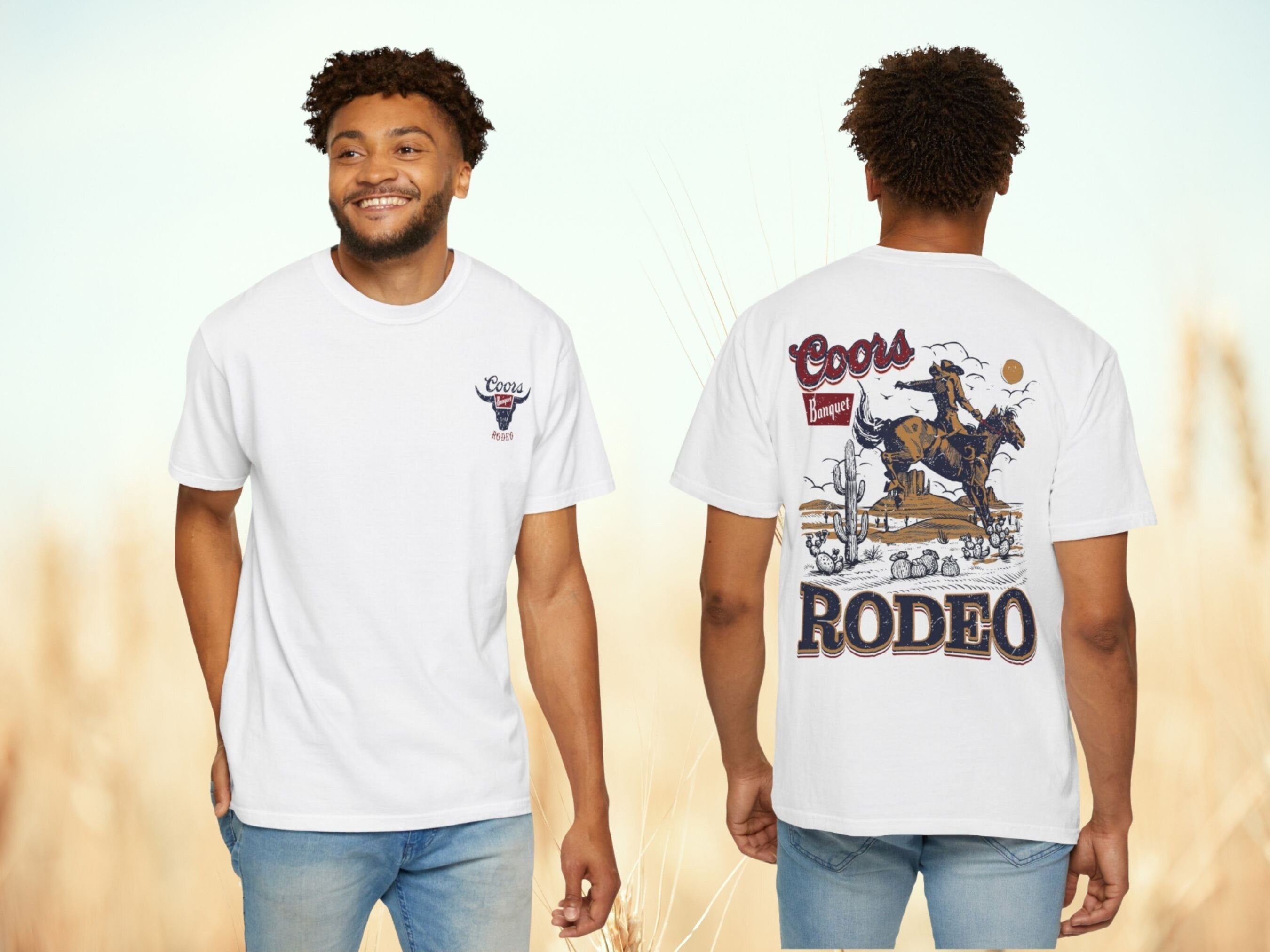 Coors Rodeo Cowboy Vintage T-shirt - Western Style for Men