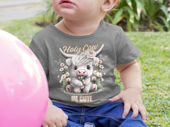 Holy Cow I'm Cute, Funny Baby Tshirt, Baby Cow , Toddler Tees, Baby Girl, Baby Boy, Any Age + First Birthday