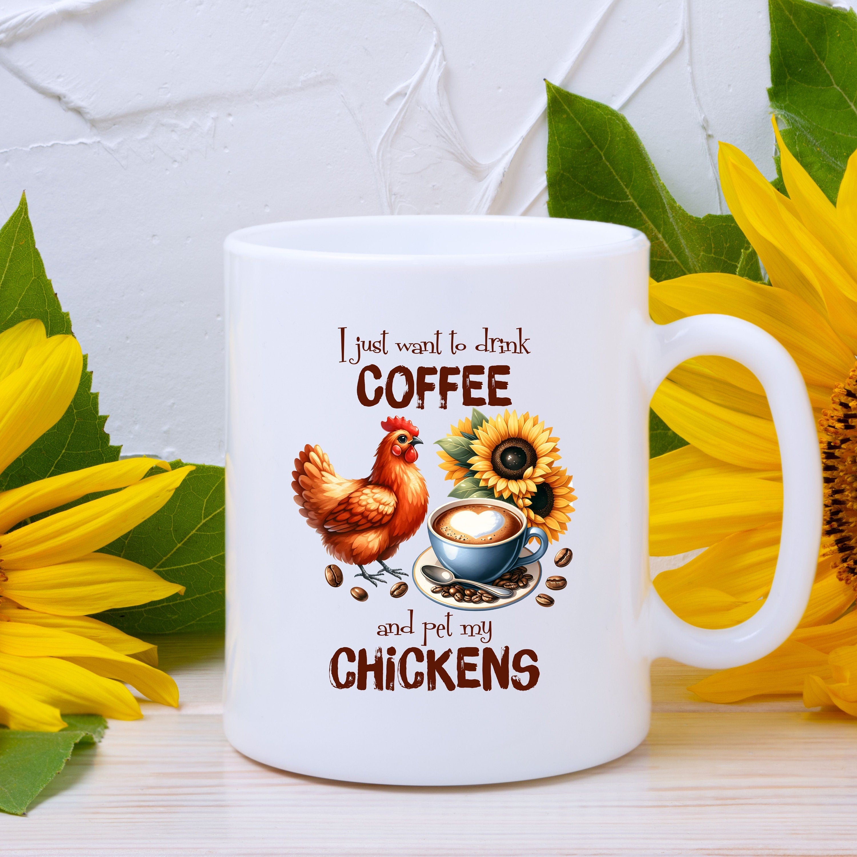 I Just want to pet chickens and drink coffee Ceramic Mugs (11oz\15oz\20oz)