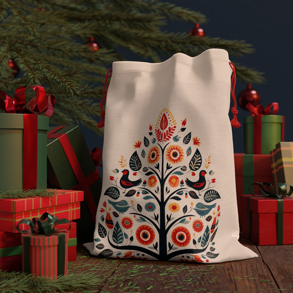 Scandinavian Christmas Reusable Gift Bag