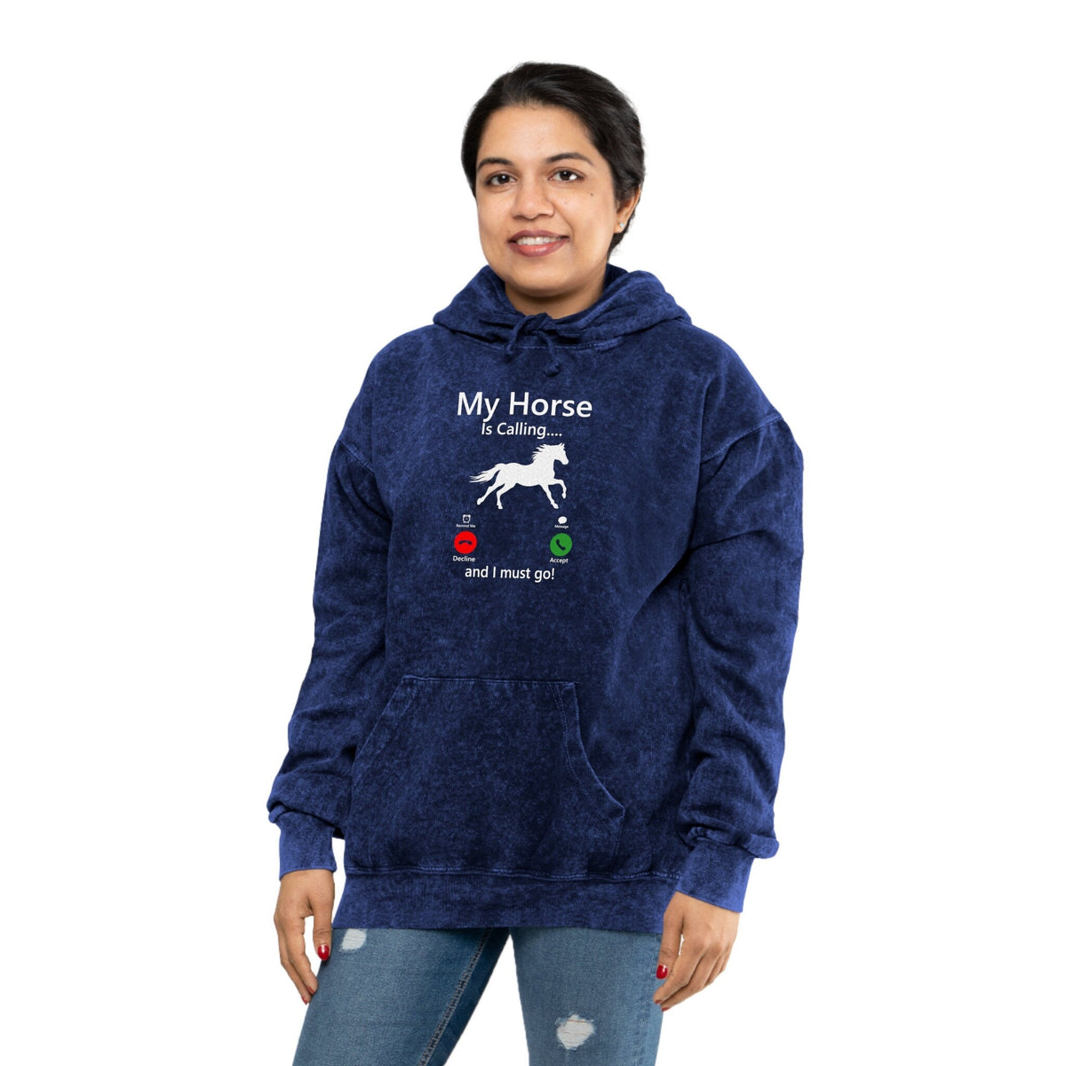 My Horse is calling Unisex Mineral Wash Hoodie