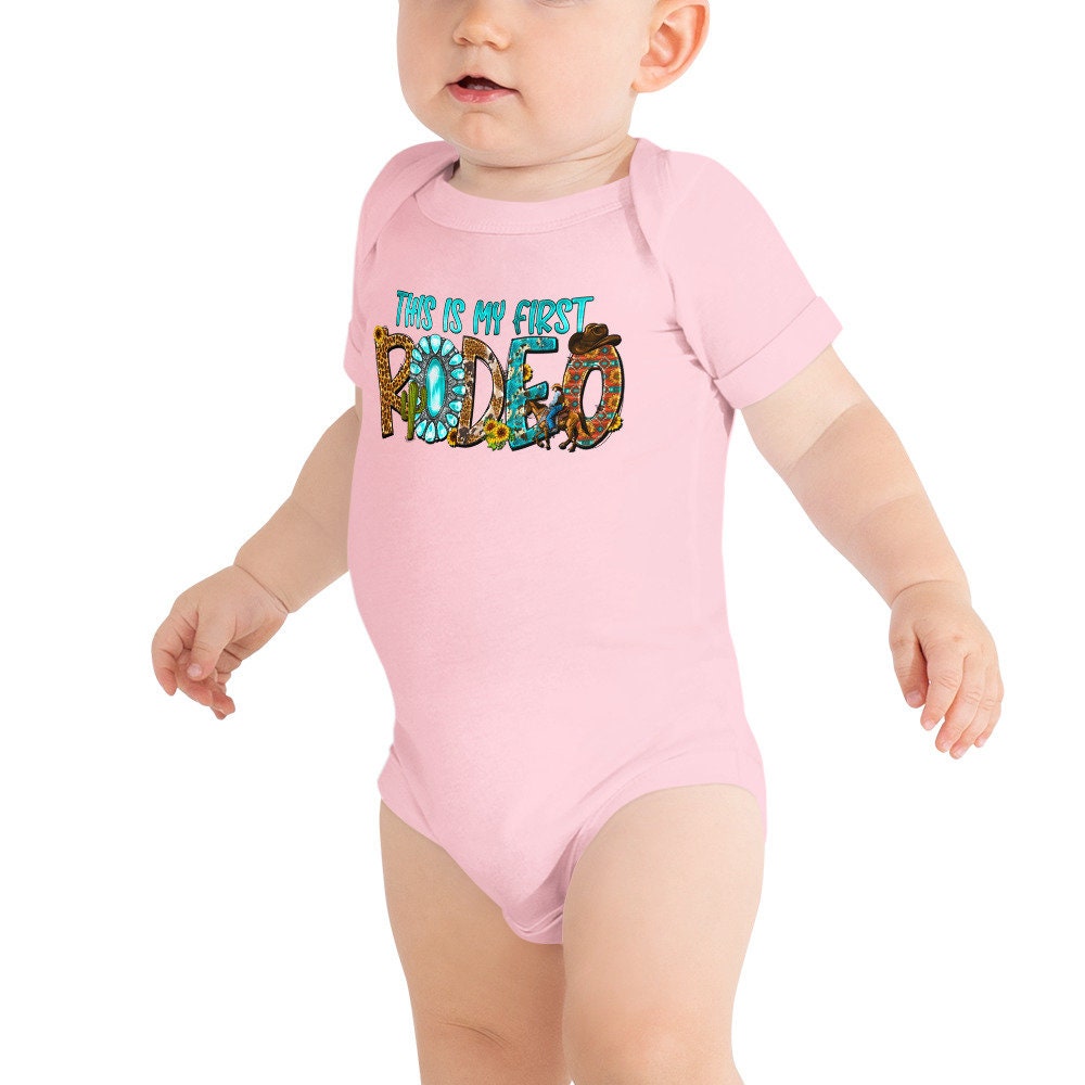 Baby short sleeve one piece First rodeo