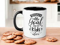 Goal Setting Accent Mugs, 11oz | Keep Kids Alive | New Mom Gift | Baby Shower GIft | Child Safety Awareness