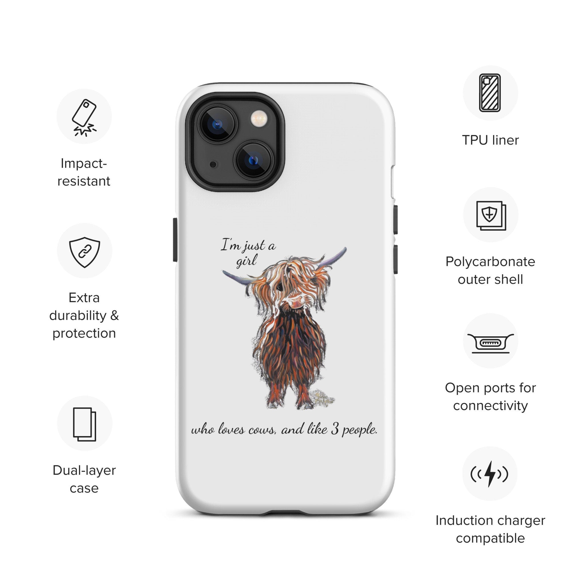 Tough Case for iPhone® Highland Cow