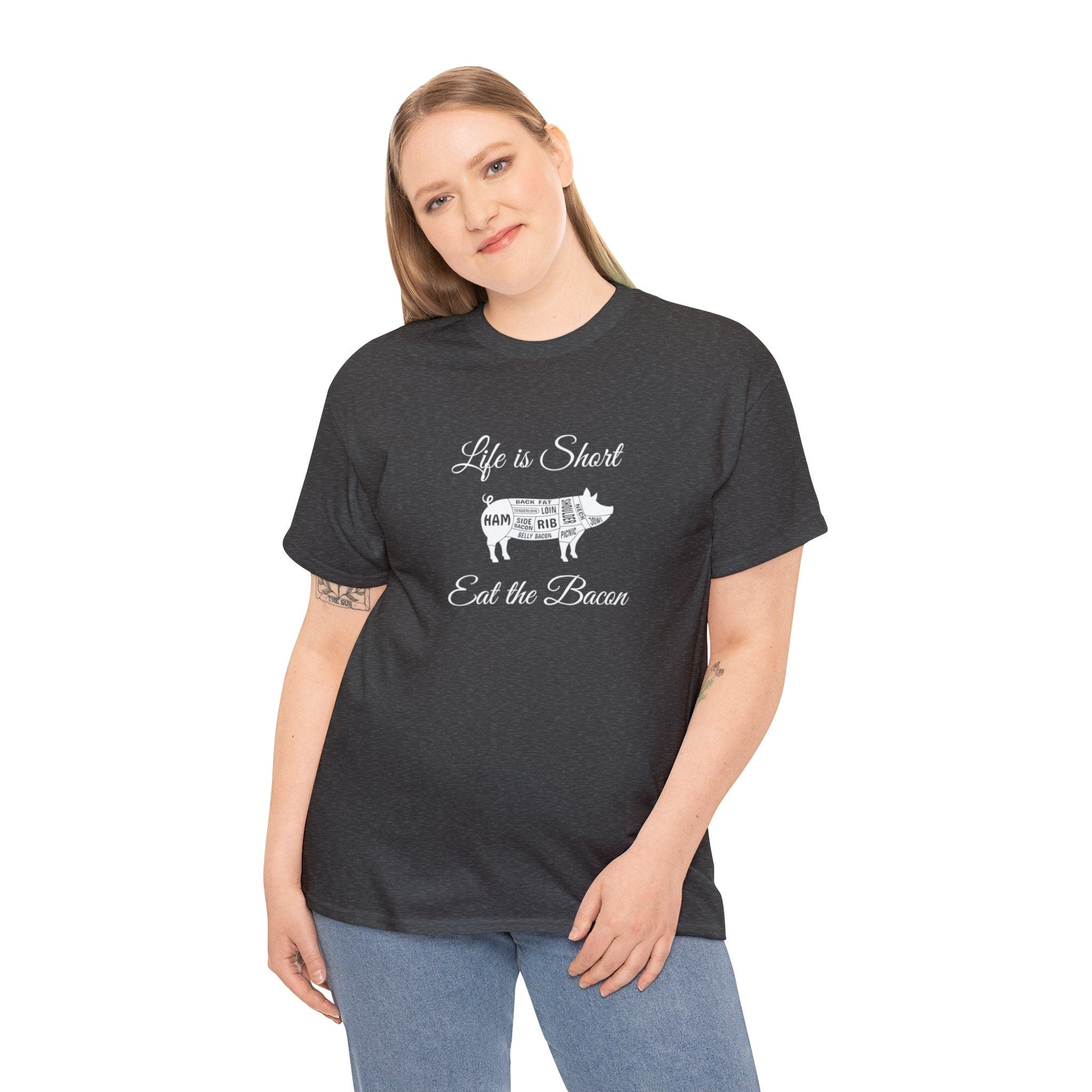 Bacon Lovers | Farmers Market Tshirt | Support Local Farmers|  Farming Shirt Unisex Heavy Cotton Tee