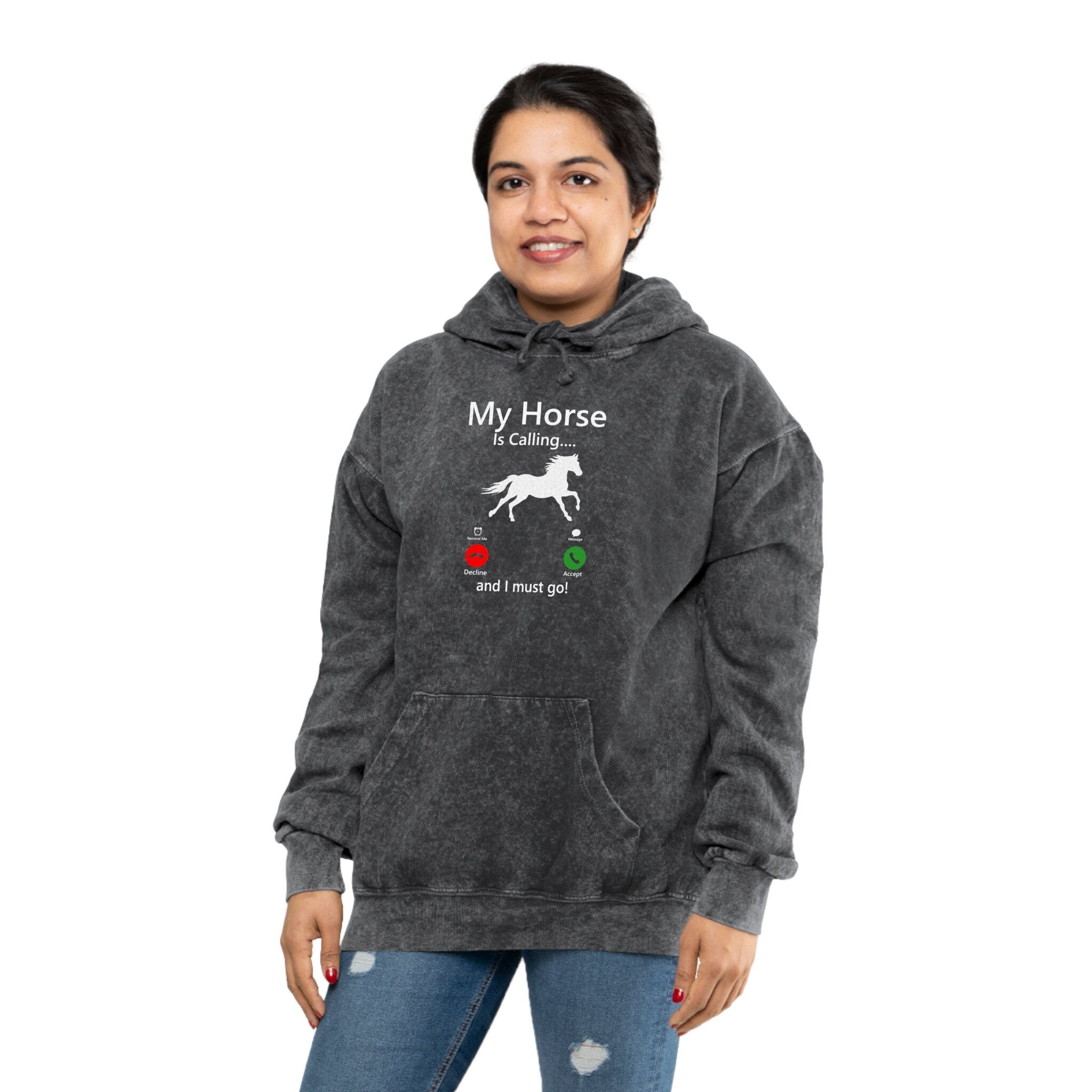 My Horse is calling Unisex Mineral Wash Hoodie