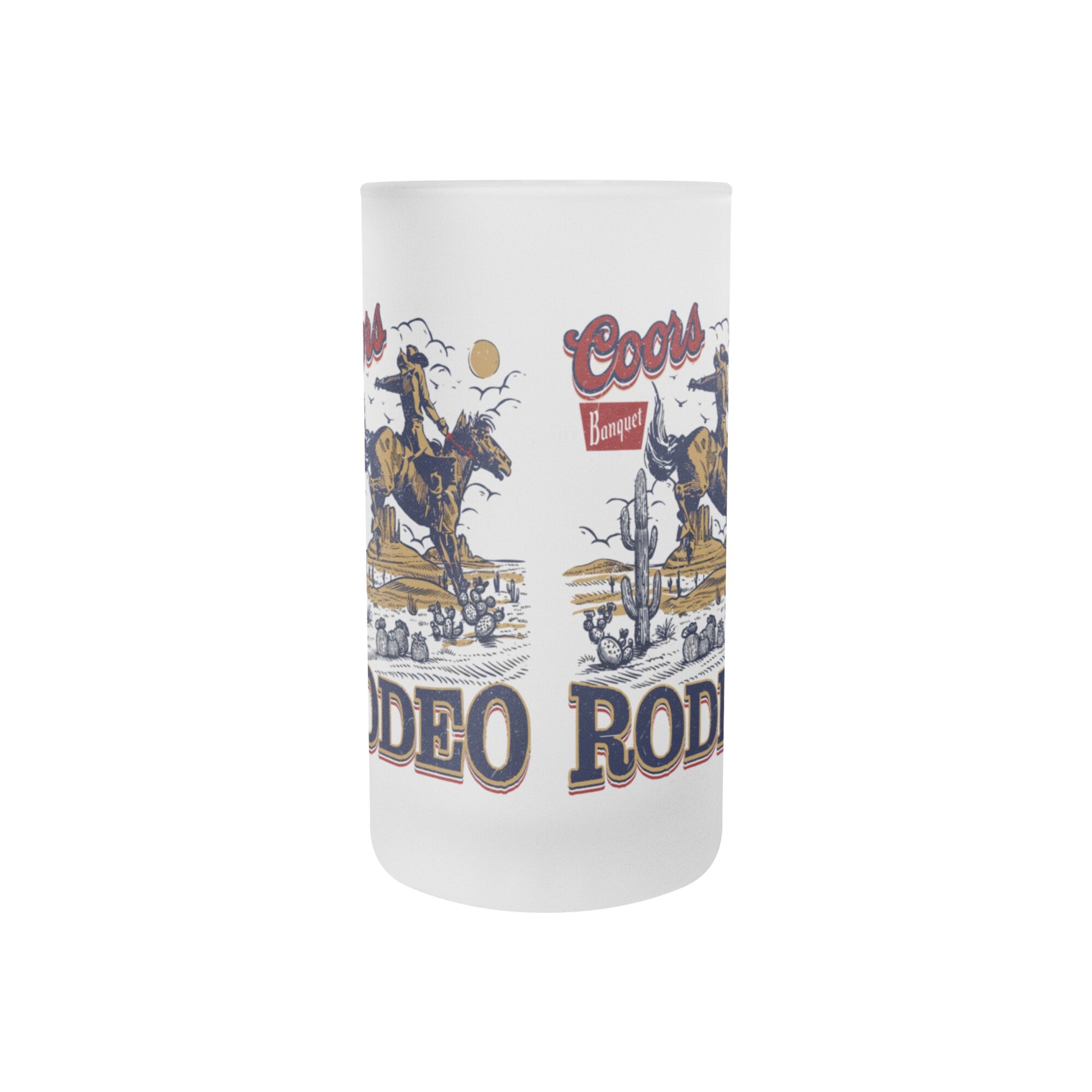 16oz Frosted Beer Stein, Coors Rodeo, Gift for the beer lover