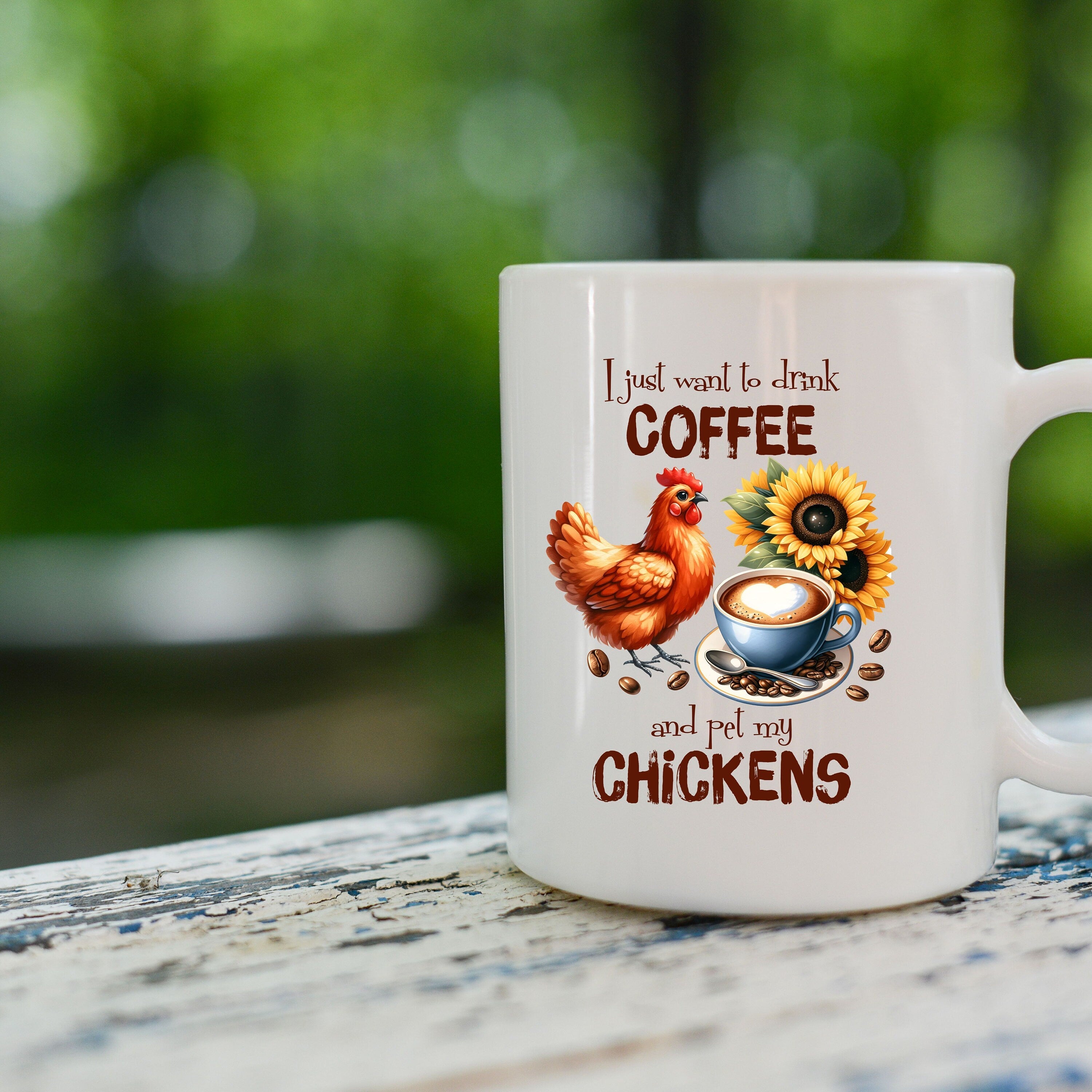 I Just want to pet chickens and drink coffee Ceramic Mugs (11oz\15oz\20oz)