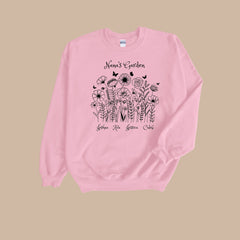 Personalized Nana's Garden Floral Sweatshirt - Ideal Grandma Gift with Grandkids Names: Unique & Sentimental