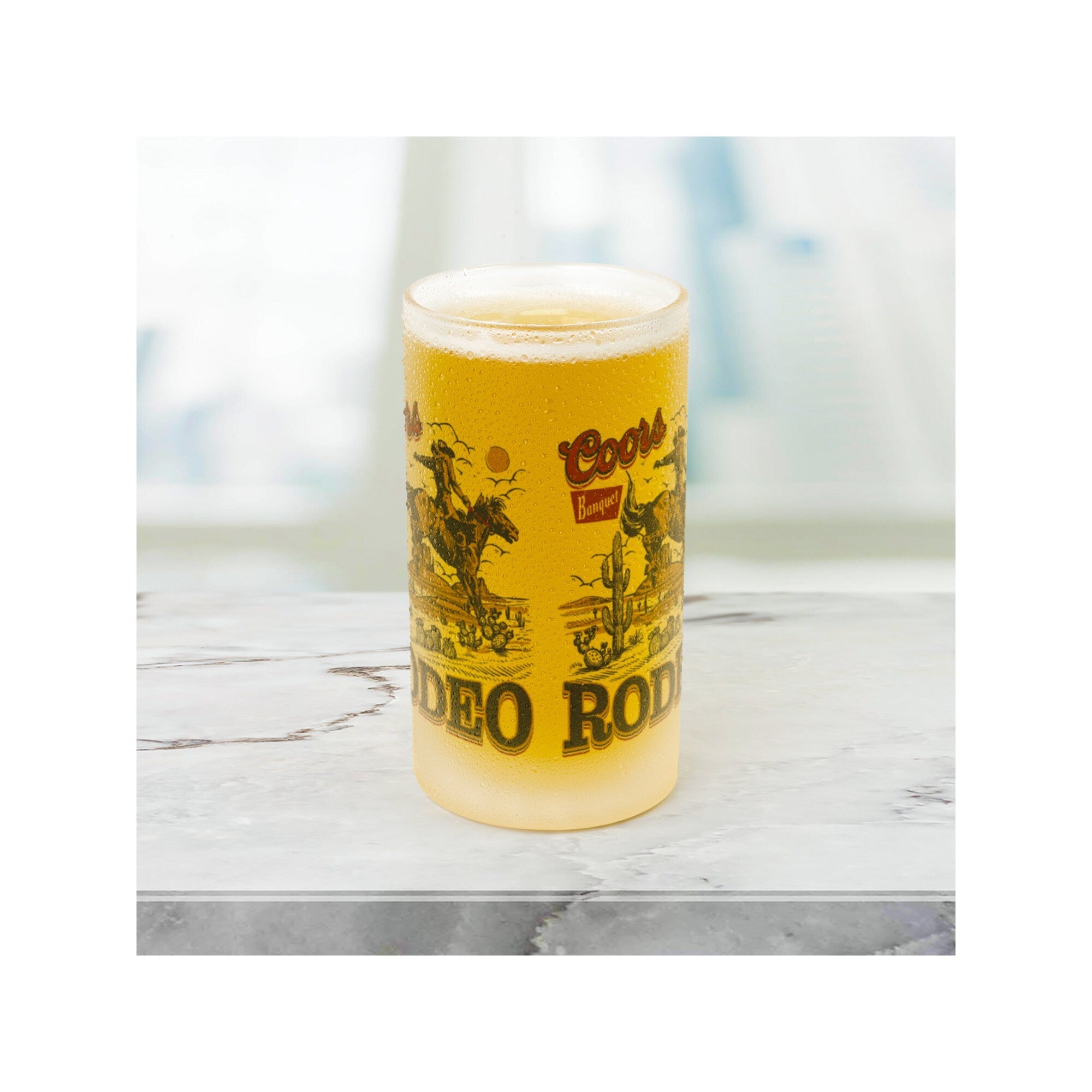 16oz Frosted Beer Stein, Coors Rodeo, Gift for the beer lover