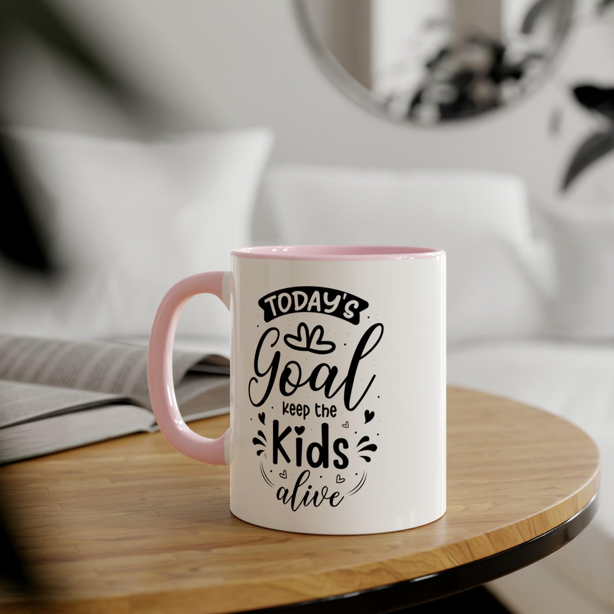 Goal Setting Accent Mugs, 11oz | Keep Kids Alive | New Mom Gift | Baby Shower GIft | Child Safety Awareness