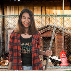 Raising Chickens and Feral Children Unisex Heavy Cotton Tee Farm Life Barn Shirt Gift for mom Gift for Dad