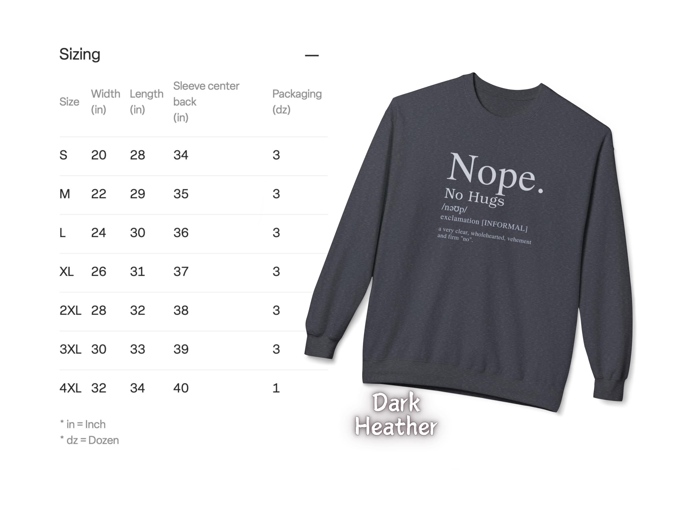 Nope No Hugs Crewneck Fundraiser Shirt for Bone Marrow Transplant Unit at Vancouver General Hospital