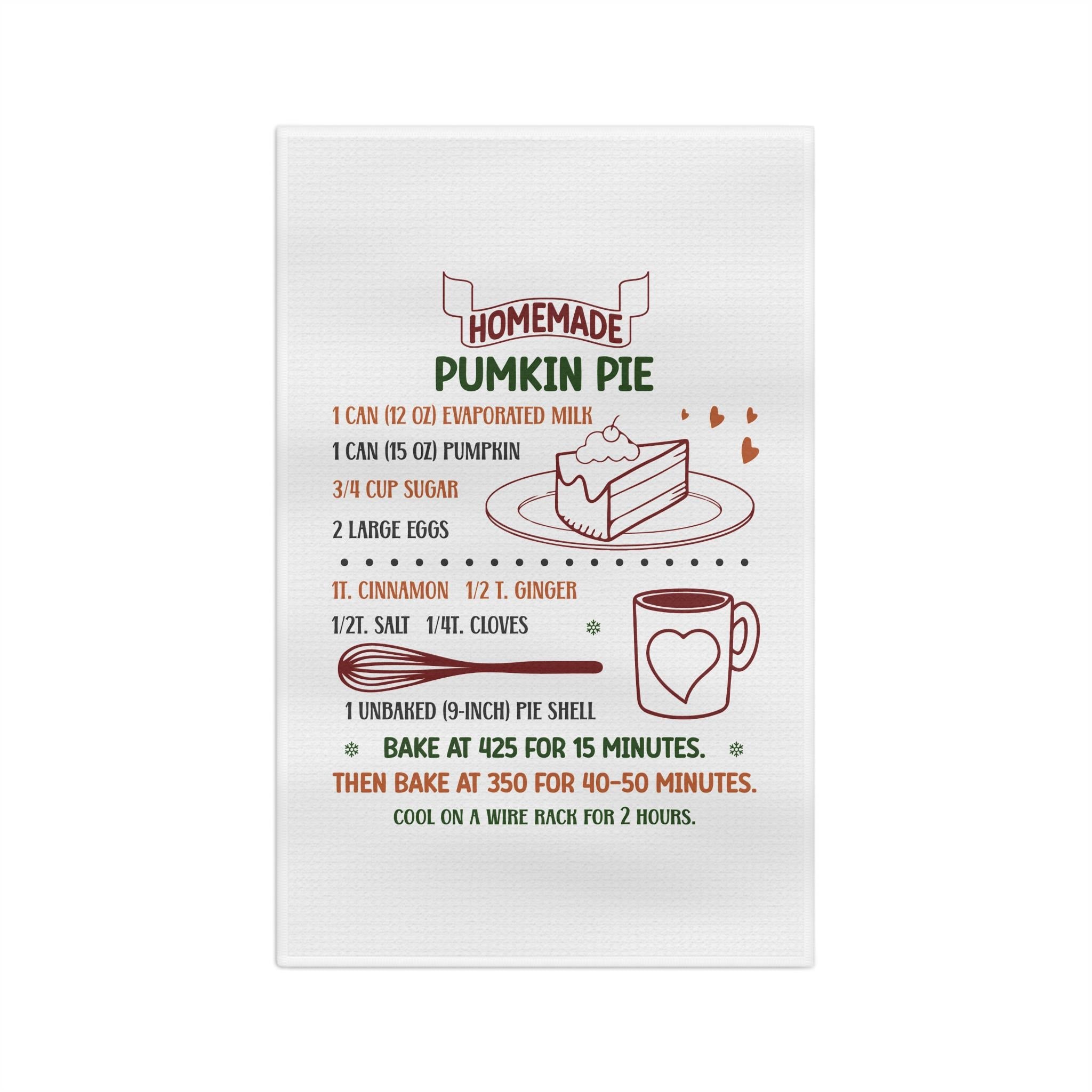 Pumpkin Pie recipe Microfiber Tea Towel