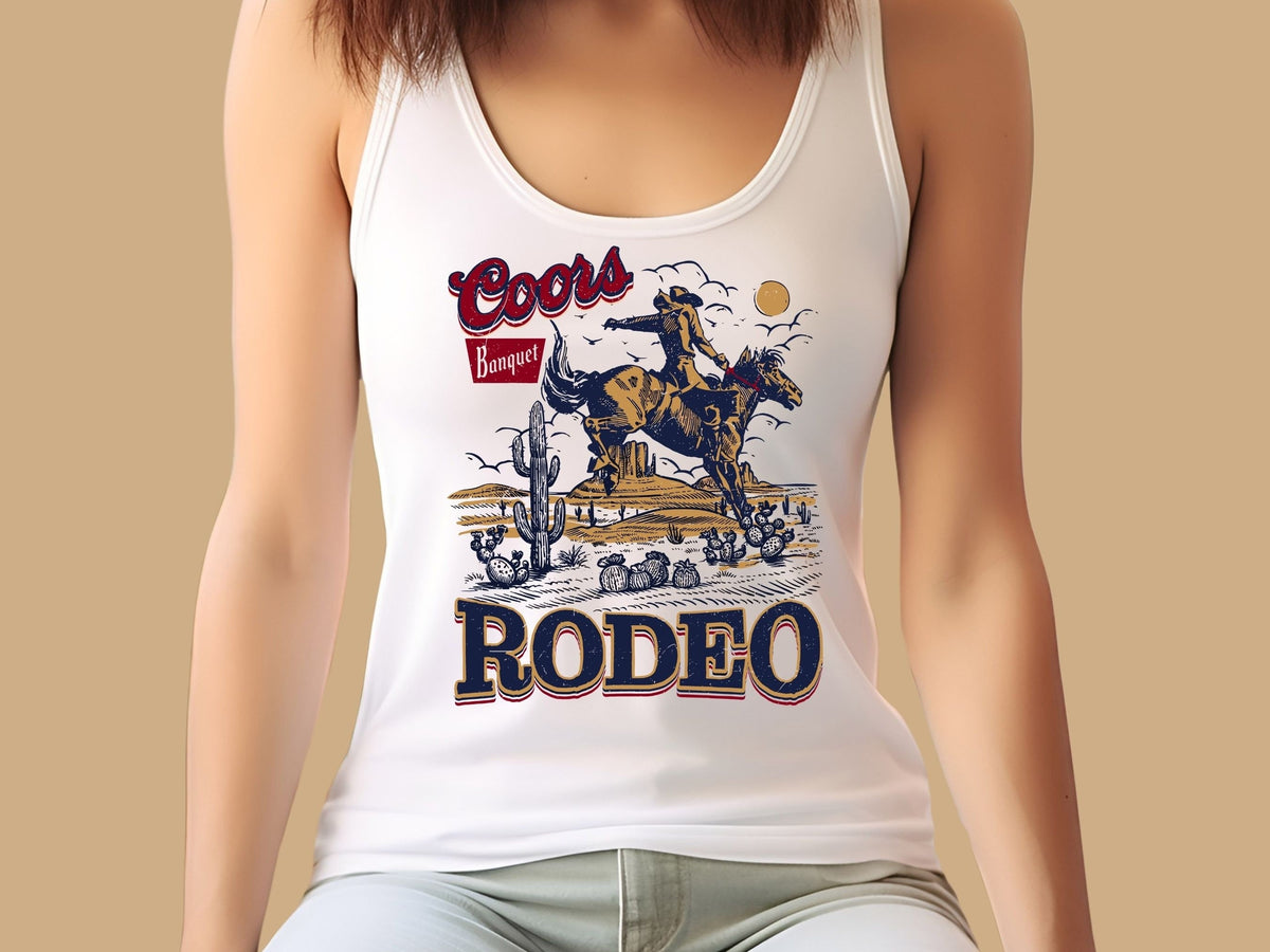 Coors Banquet Rodeo Cowgirl Tank Top Western summer shirt Coors Tank Top Cute Western Fashion