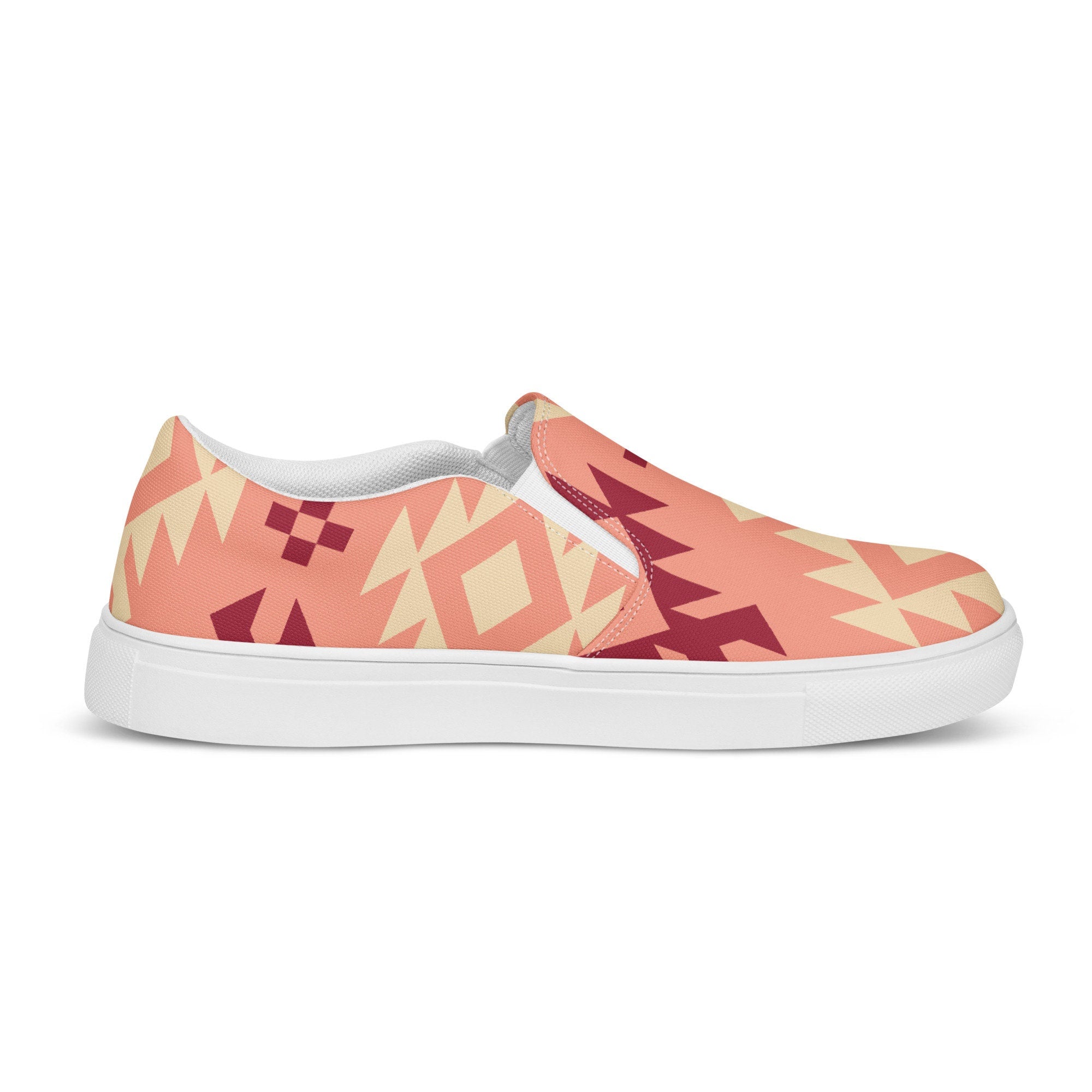 Pink Aztec - Women’s slip-on canvas shoes