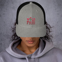 Wild and Free Embroidered Trucker Cap for women