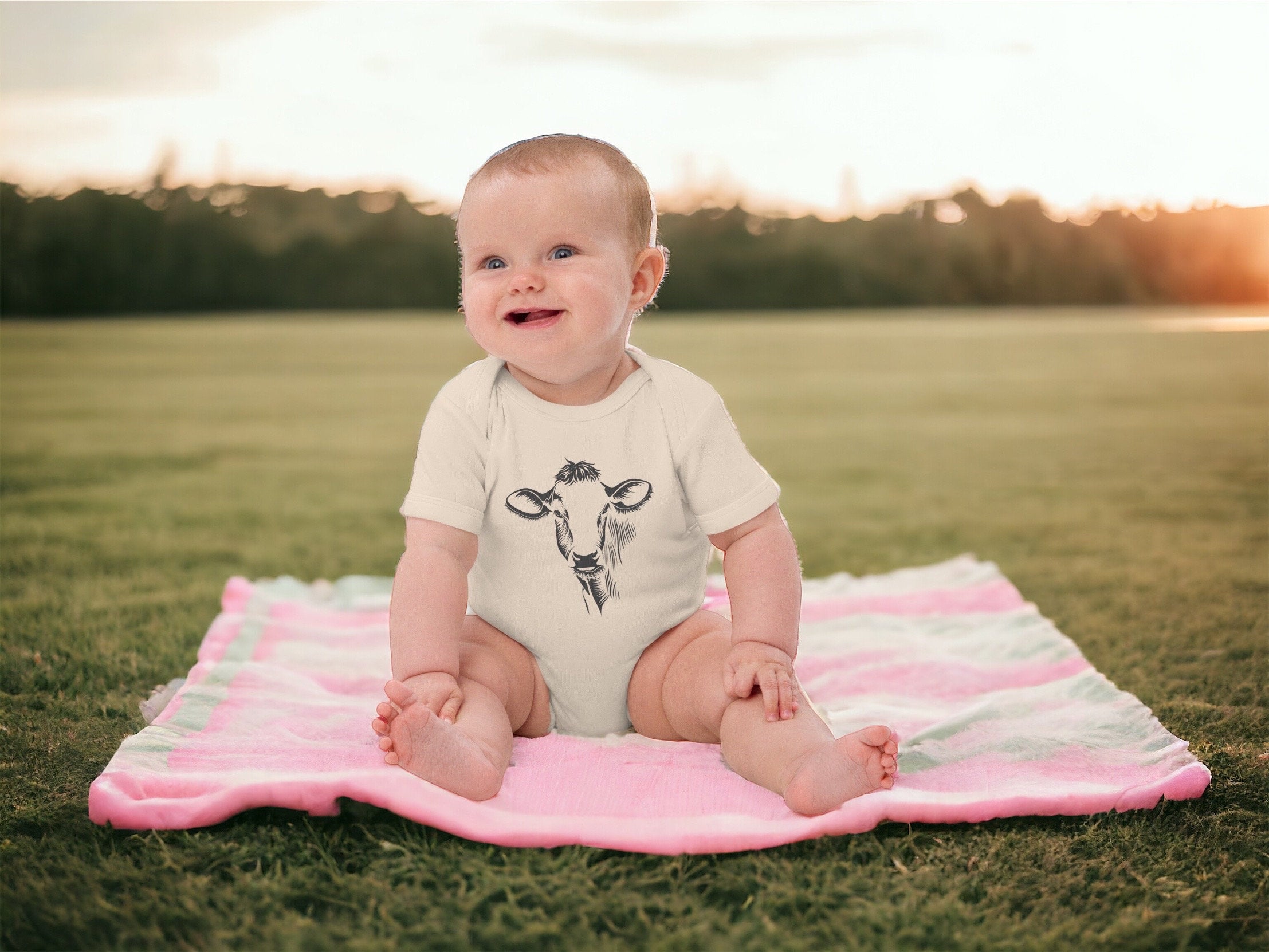 Cows! - Organic cotton baby bodysuit