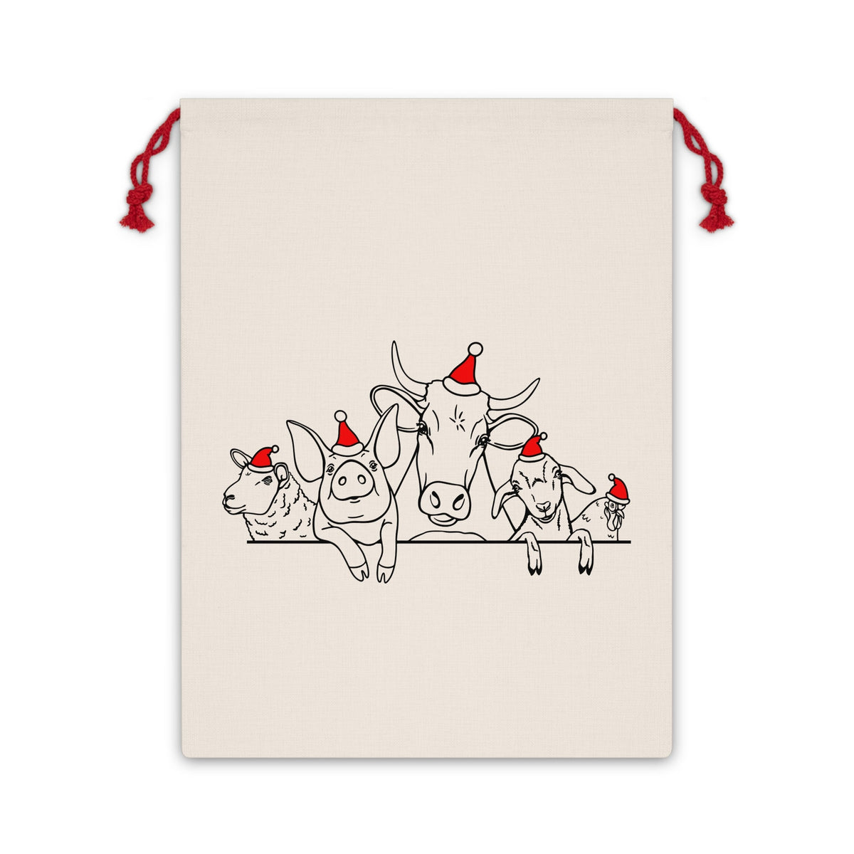 Farm Animals Christmas Santa Sack