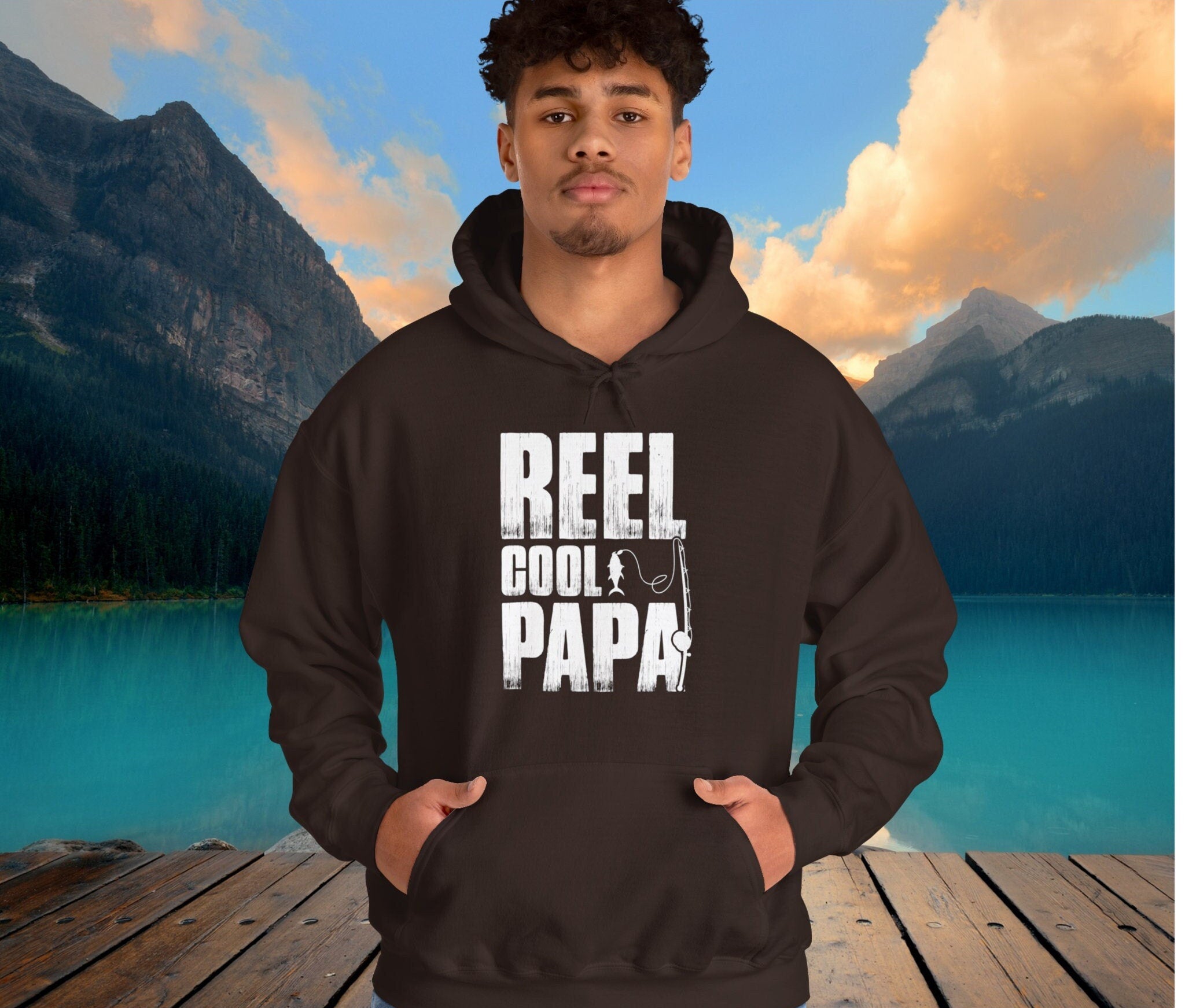 Reel Cool Papa (Outdoors Collection) - Heavy Blend Hooded Sweatshirt