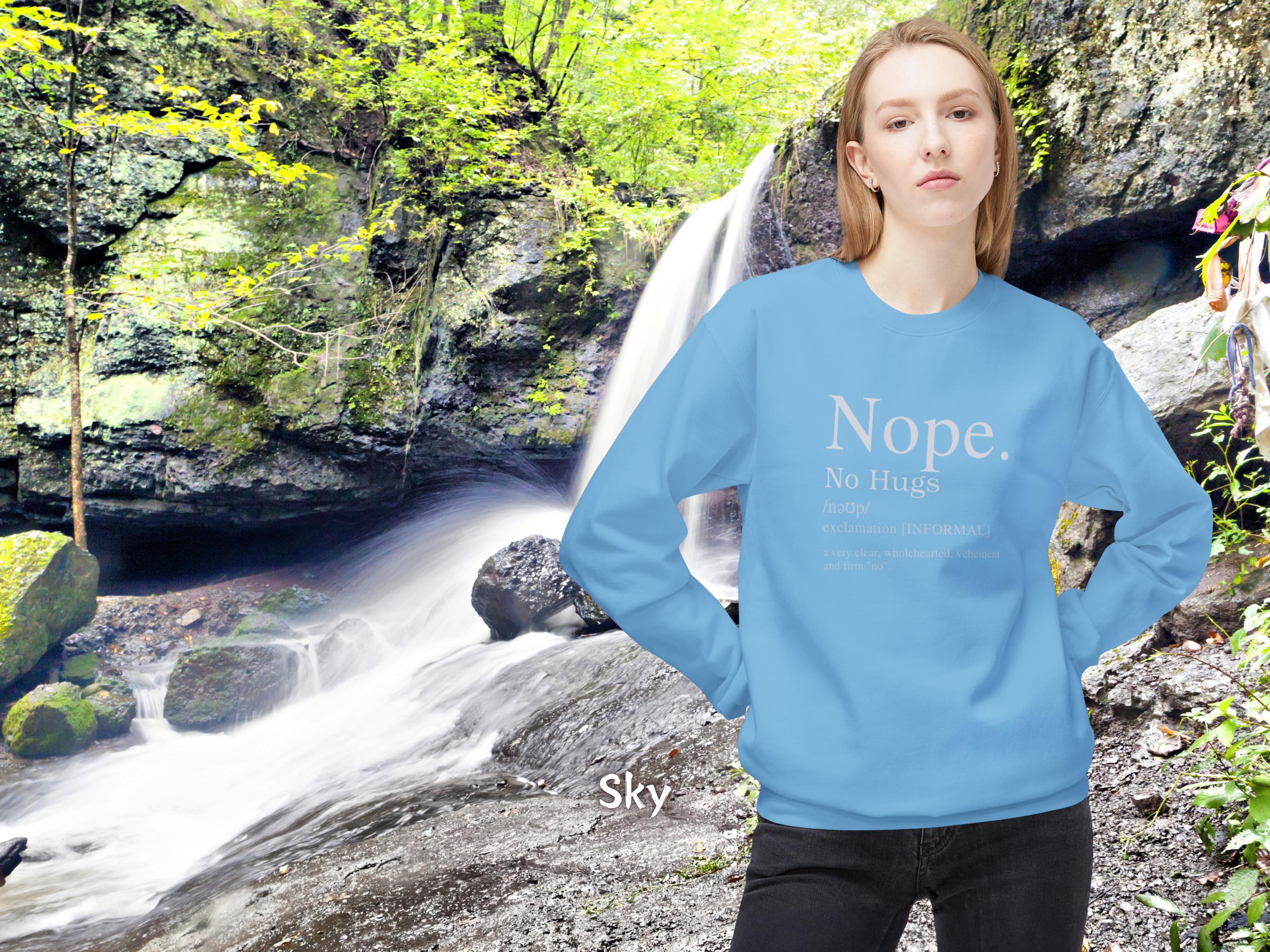 Nope No Hugs Crewneck Fundraiser Shirt for Bone Marrow Transplant Unit at Vancouver General Hospital