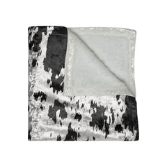 Cowhide print Crushed Velvet Blanket