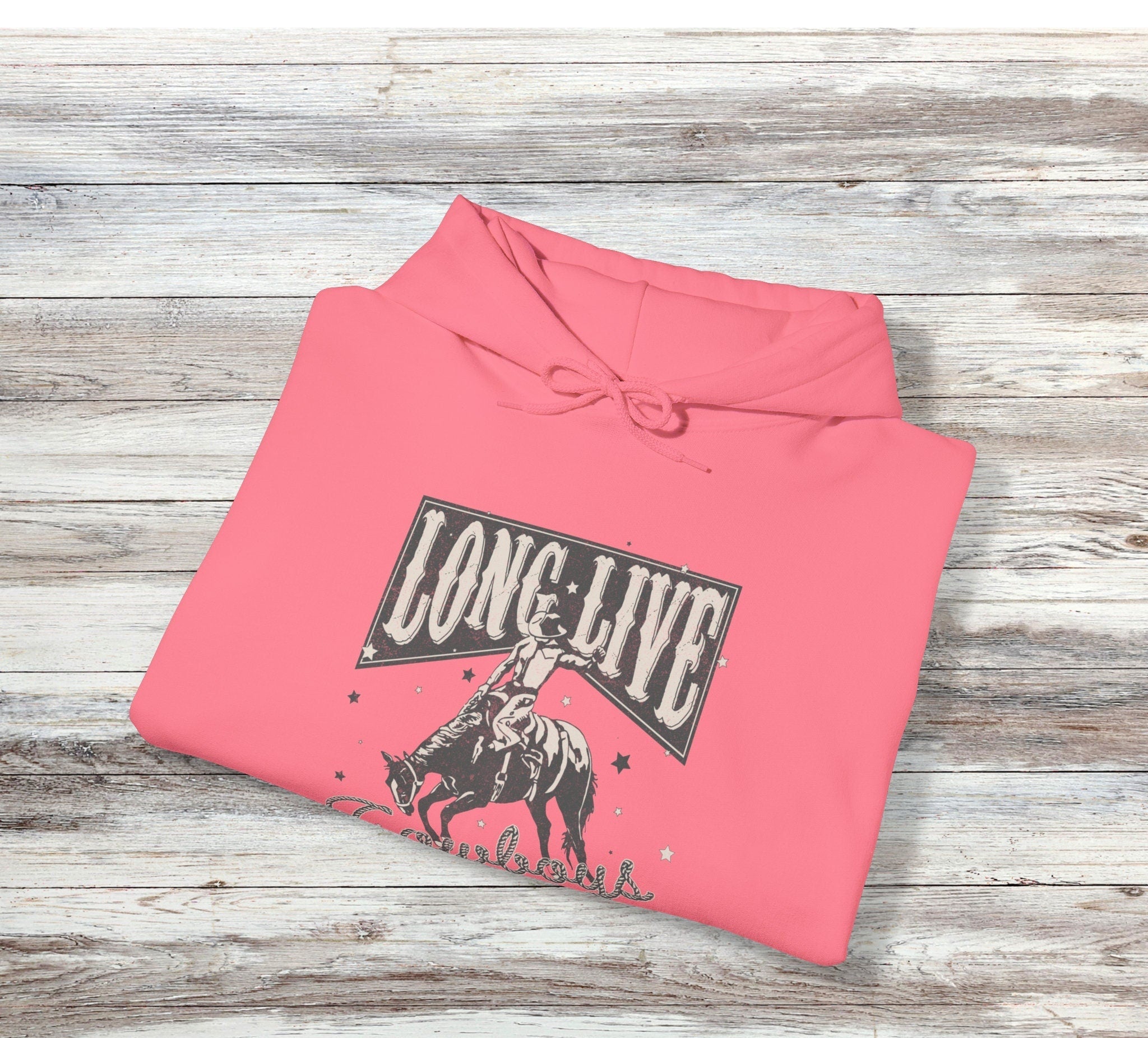 Long Live Cowboys - Unisex Western Hooded Sweatshirt