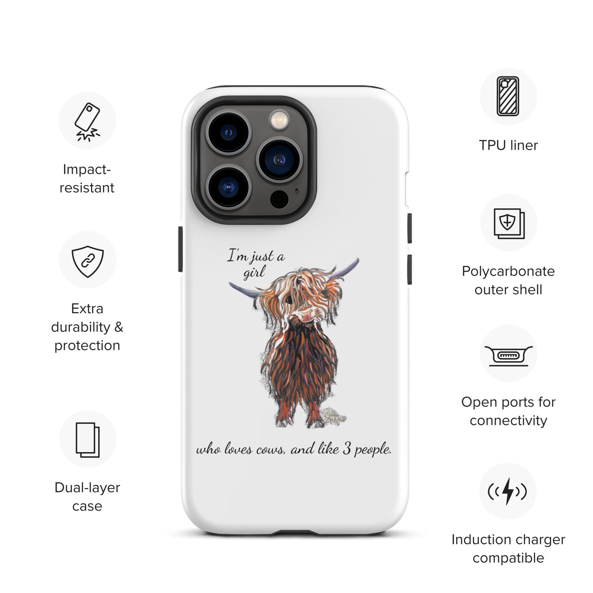 Tough Case for iPhone® Highland Cow