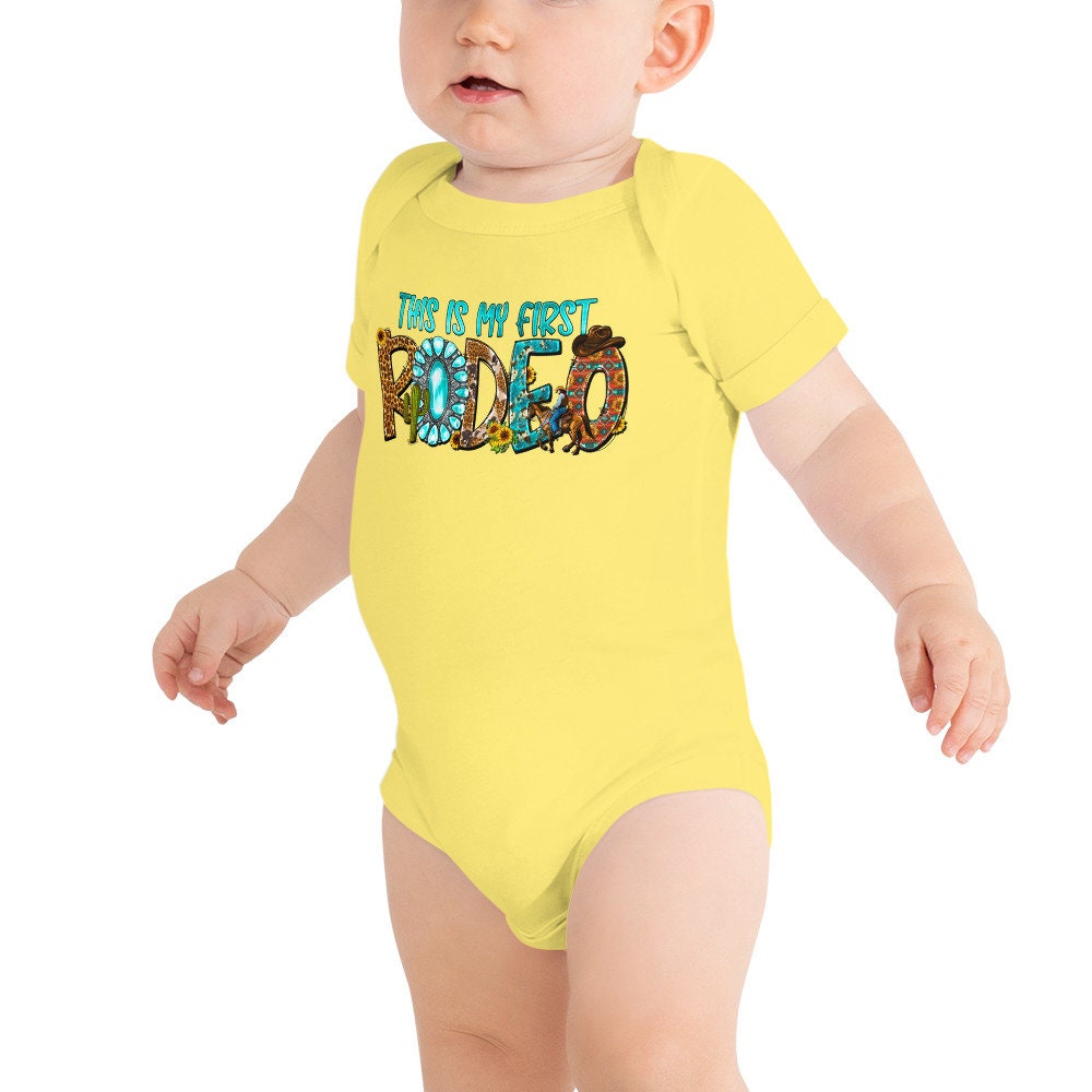 Baby short sleeve one piece First rodeo