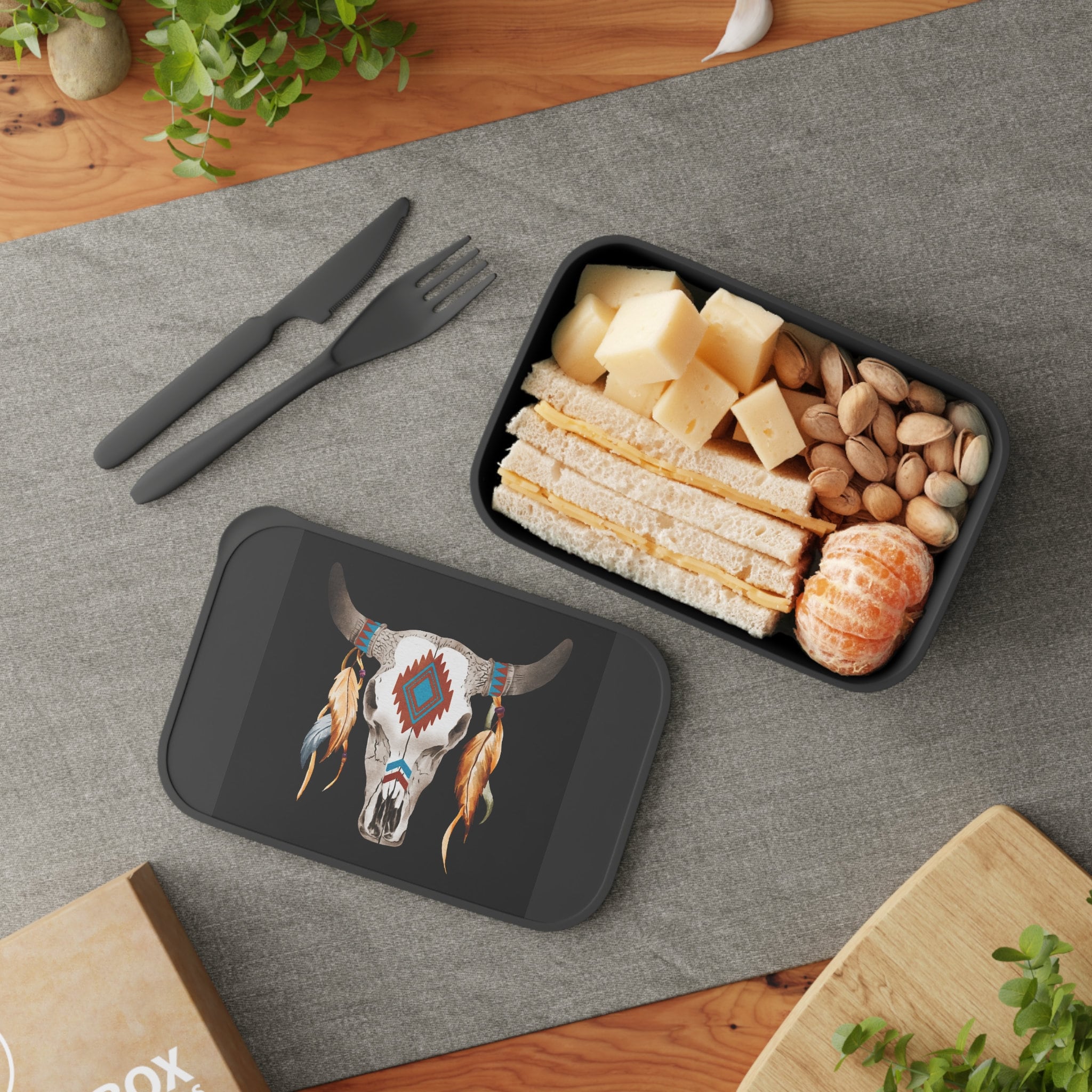 PLA Bento Box with Band and Utensils