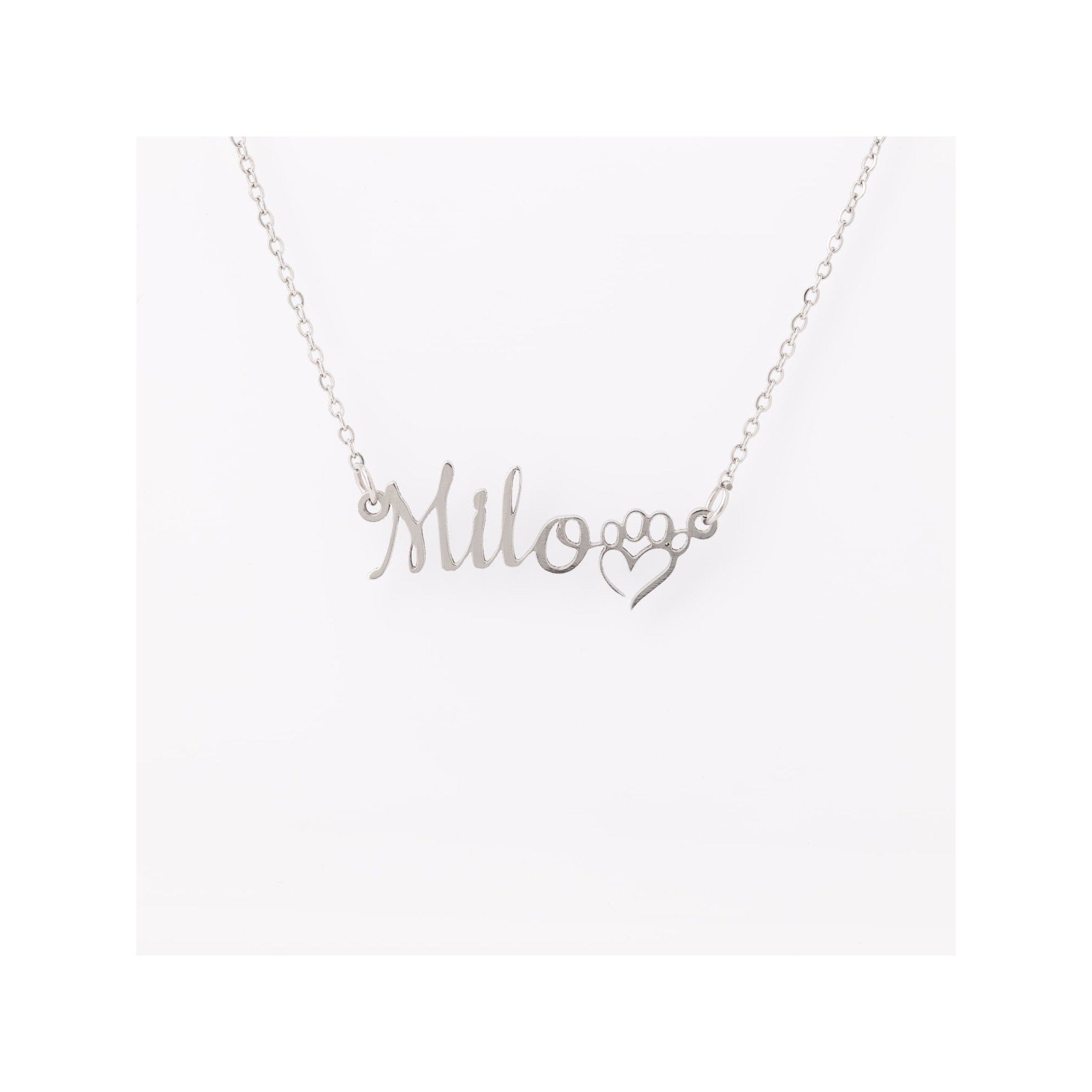 Personalized Dog Mom Name Necklace |  Dog Paw necklace | Pet Name Necklace | Dog Lover Gift