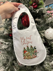 1st Christmas Baby Bib