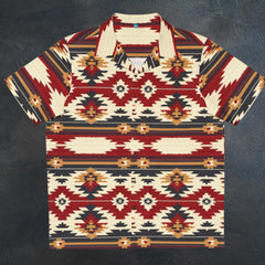 Mens short sleeve western design Hawaiian style button up shirt - Navajo collection