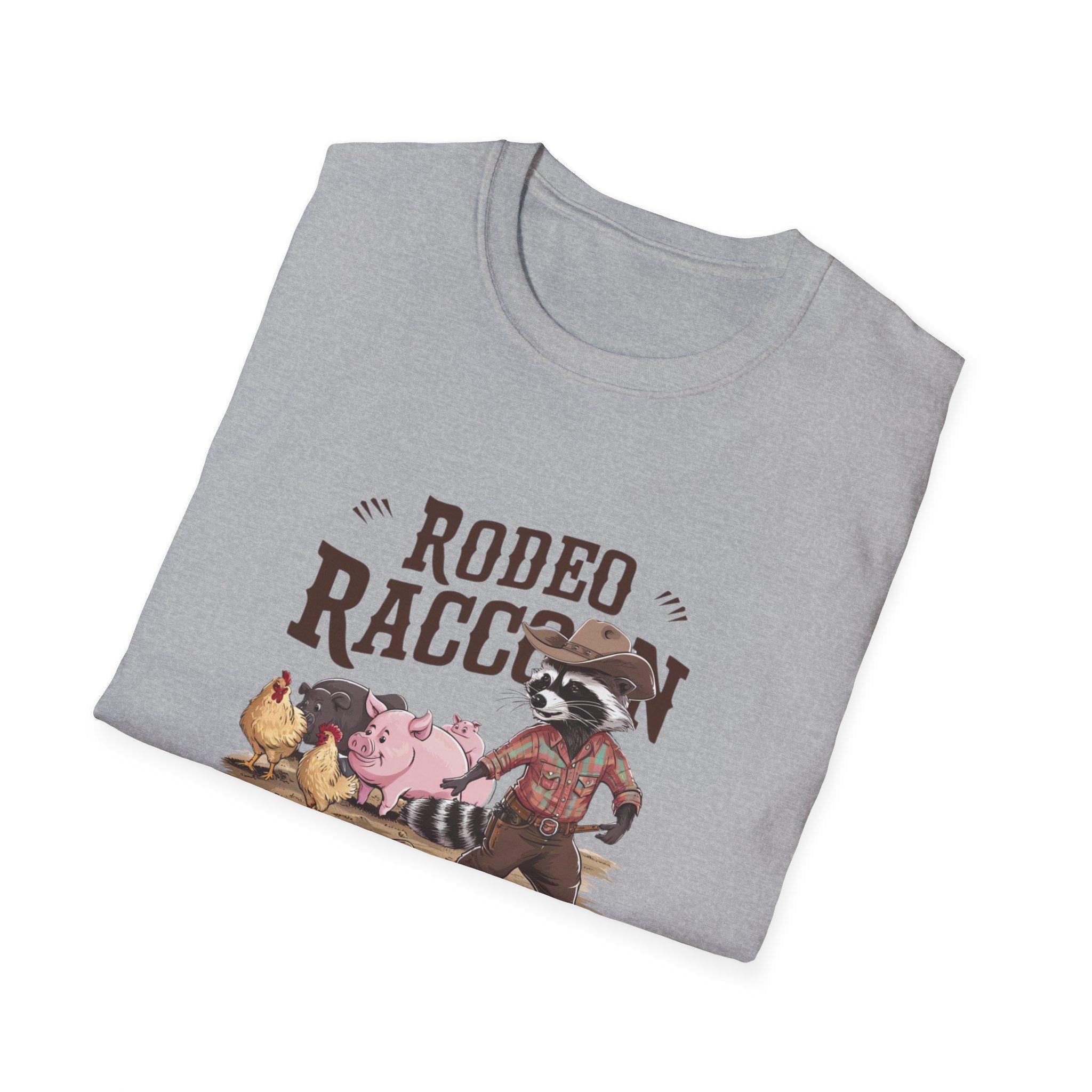 Rodeo Racoon Ranch Hand Unisex T-Shirt, Funny Cowboy Tee, Cute Wild West Shirt, Animal Lover Gift, Western Rodeo Apparel