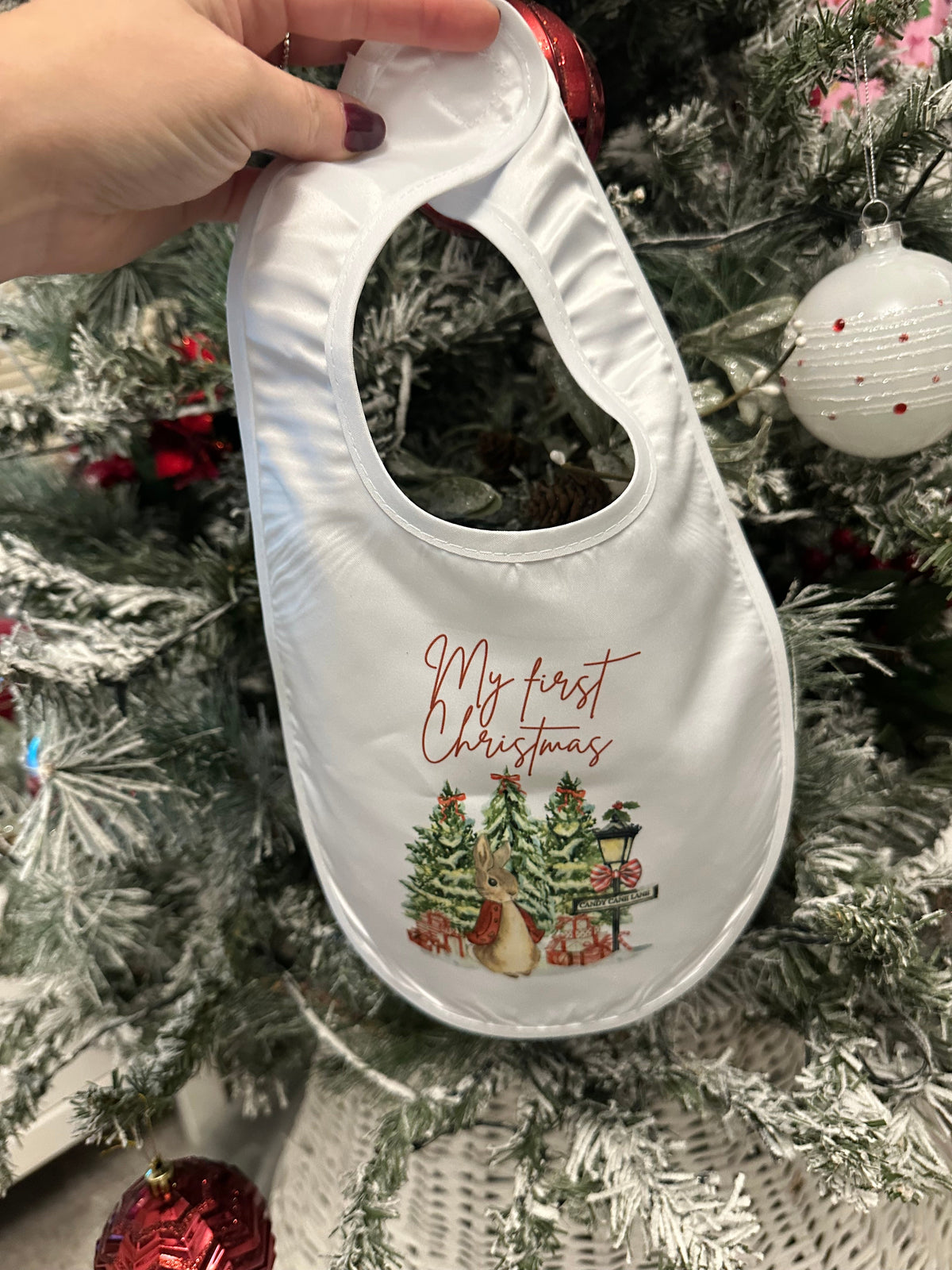 1st Christmas Baby Bib