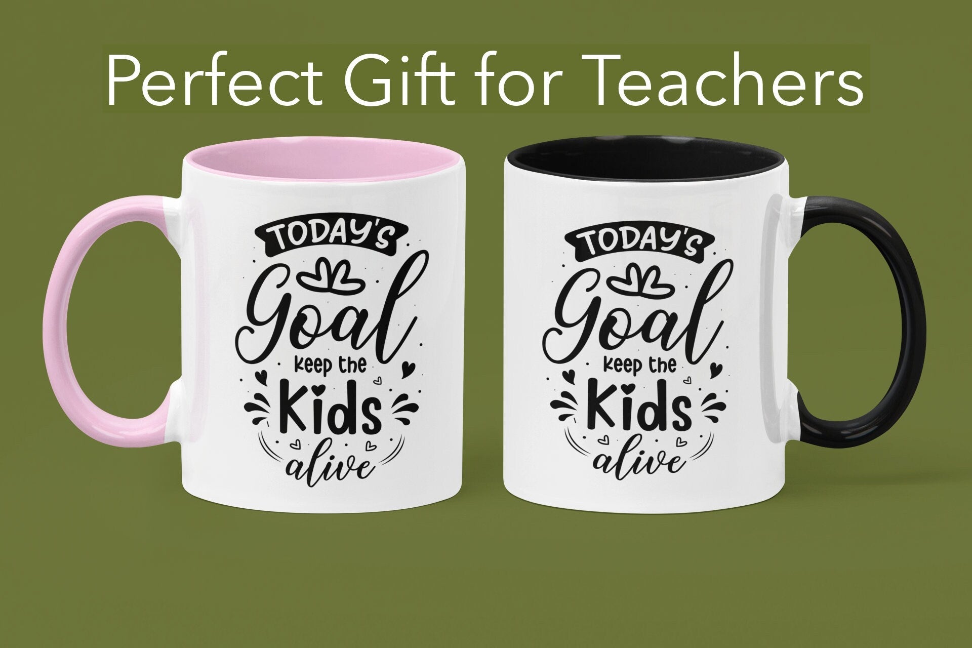 Goal Setting Accent Mugs, 11oz | Keep Kids Alive | New Mom Gift | Baby Shower GIft | Child Safety Awareness