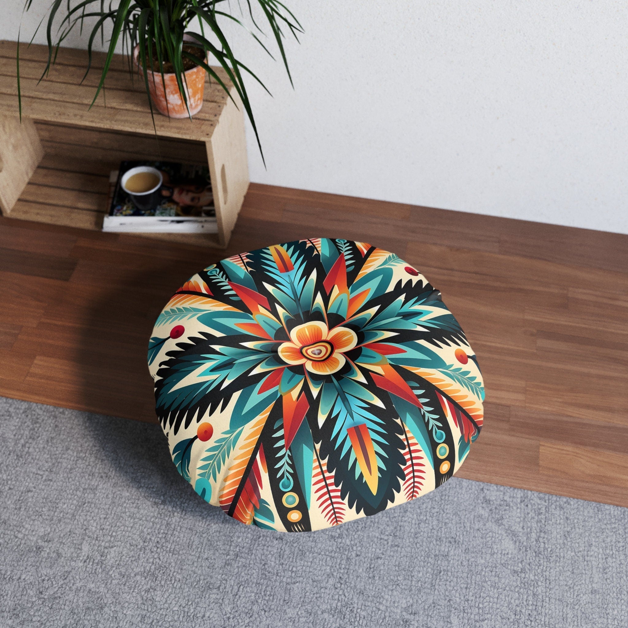 Tufted Floor Pillow, Round